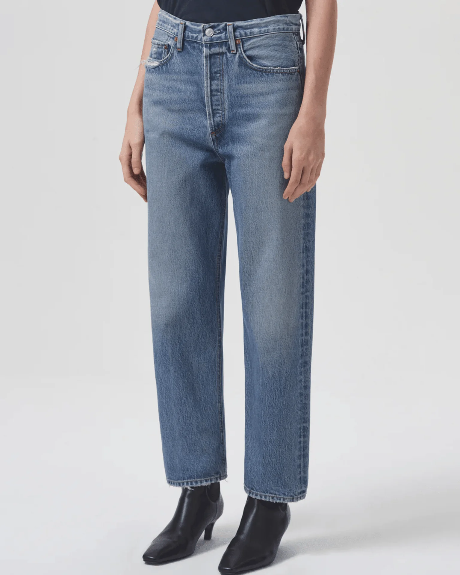 90s Crop Mid Rise Loose Straight in Hooked - Image 3