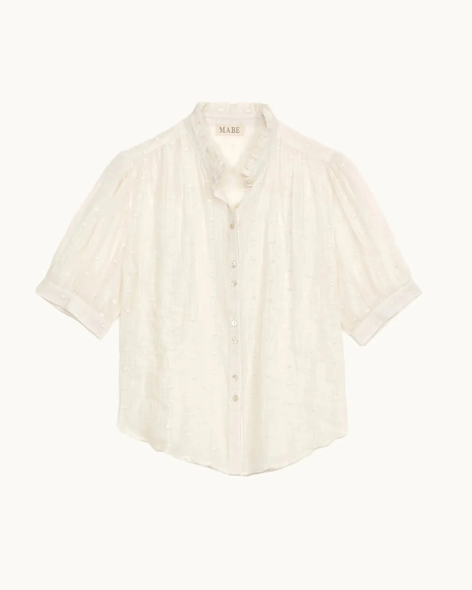 Alli Emb S/S Top in Ecru - Image 3