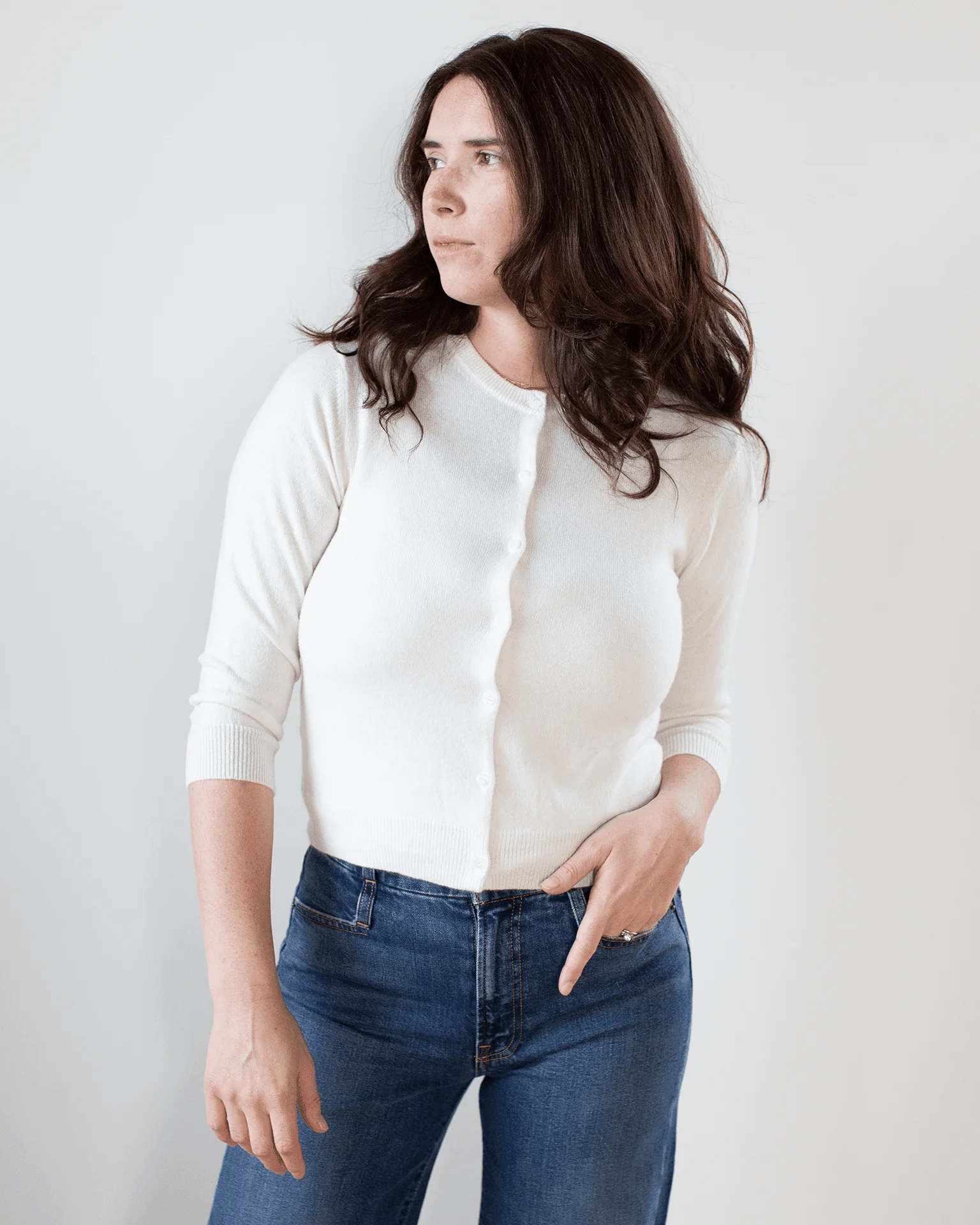 Baby Cardigan in Chalk