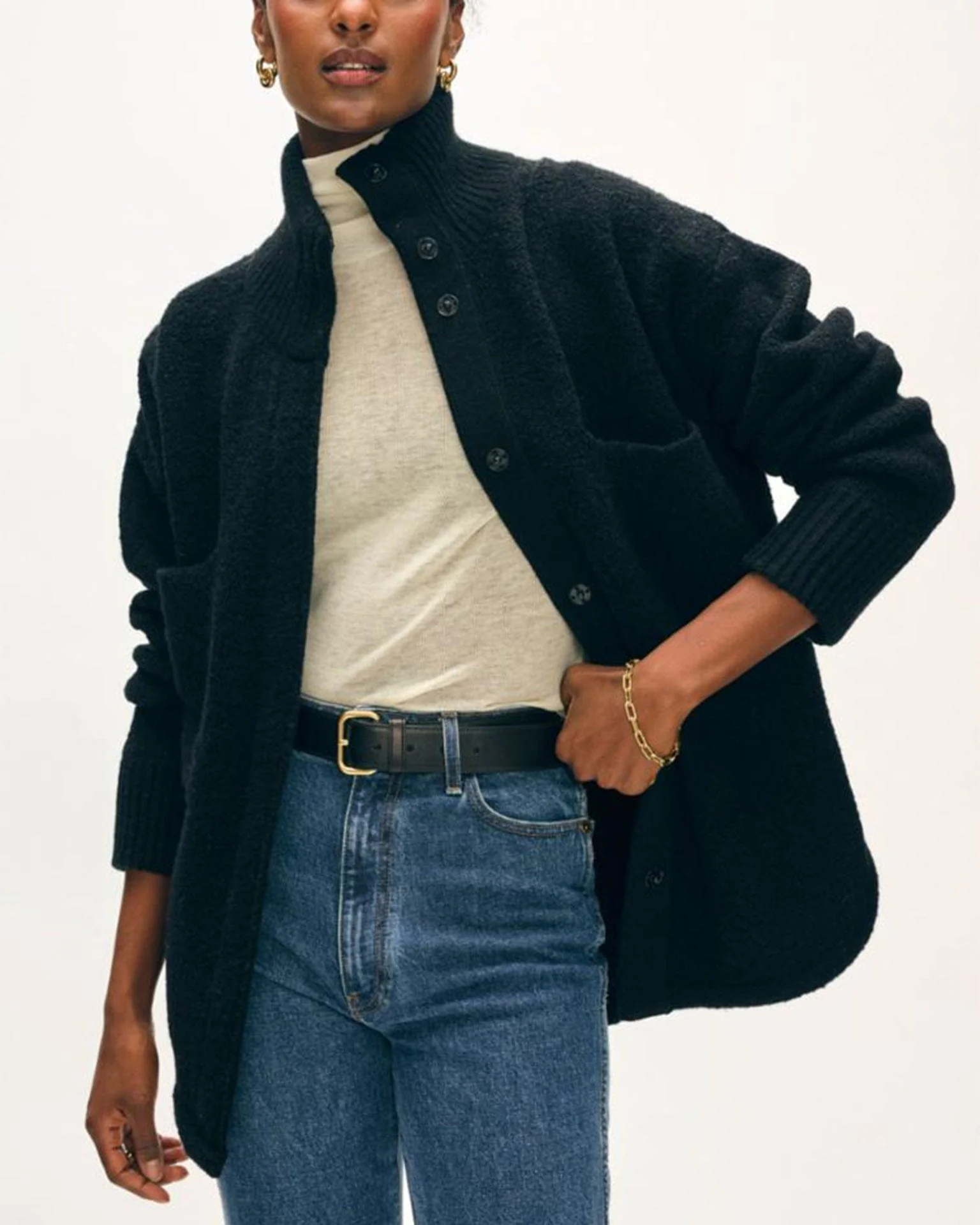 Boucle Blend Luxe Jacket in Black