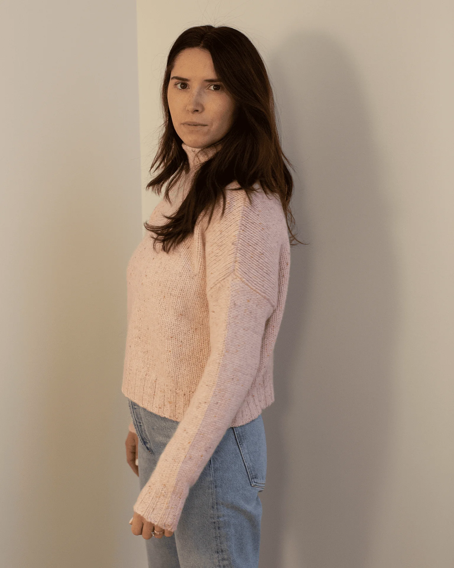 Boxy Chunky Mock in Pinkberry - Image 4