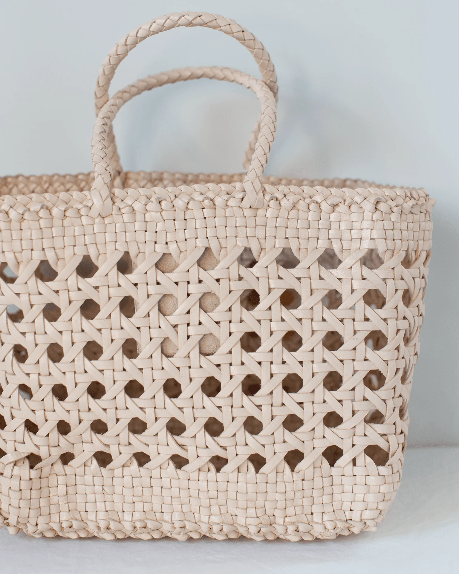 Cannage Bag - Small in Peachy Natural - Image 2