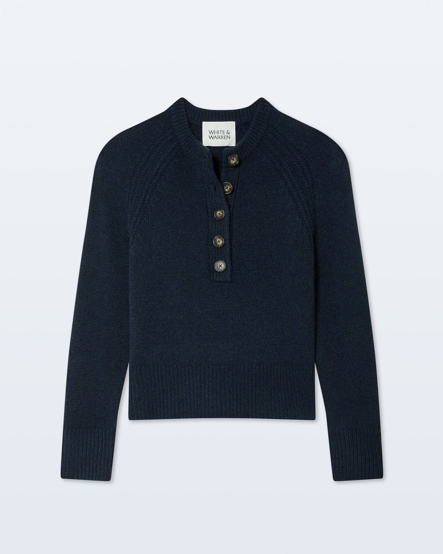 Cashmere Luxe Henley in Deep Navy - Image 4