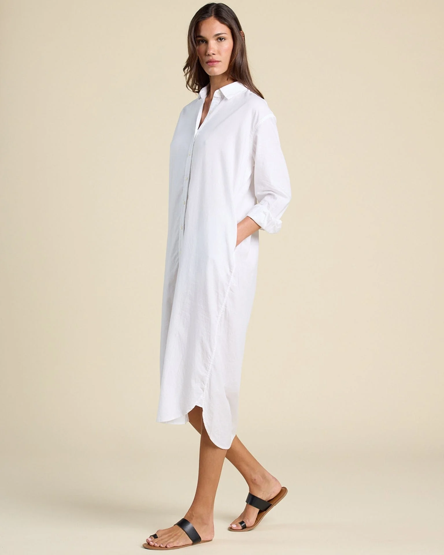 Catalina Shirtdress in White - Image 2