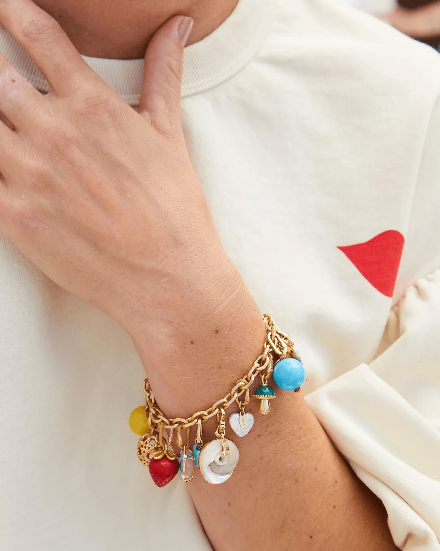 Charm Chain Bracelet in Vintage Gold - Image 2