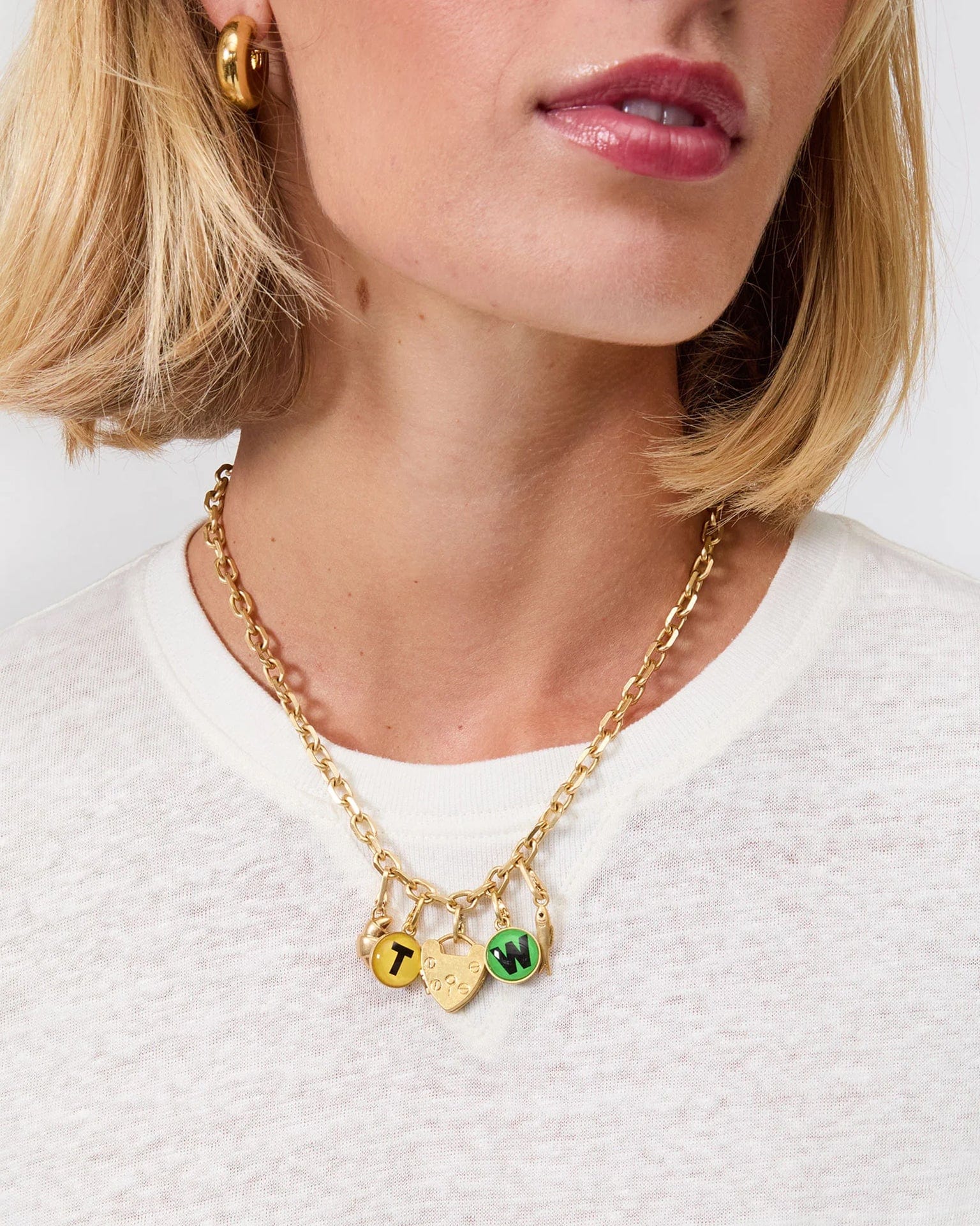 Charm Chain Necklace in Vintage Gold - Image 2