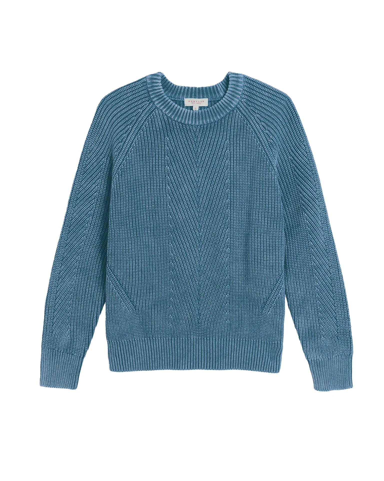 Chelsea Washed Cotton Sweater in Denim - Image 2