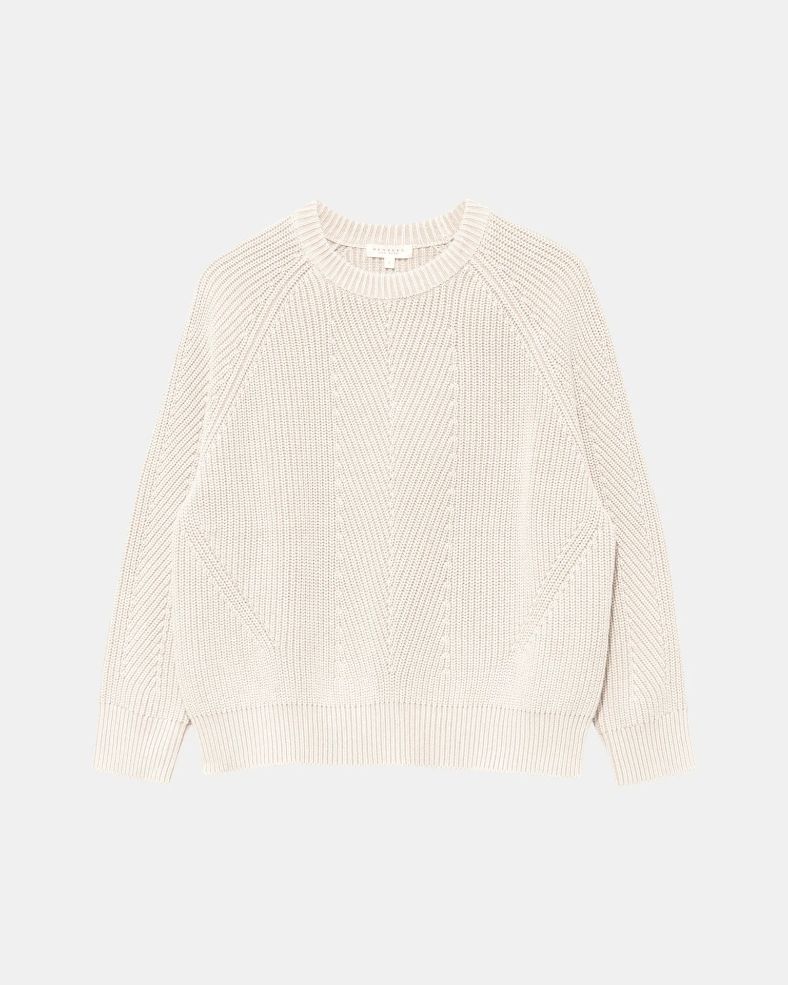 Chelsea Washed Cotton Sweater in Off White - Image 2