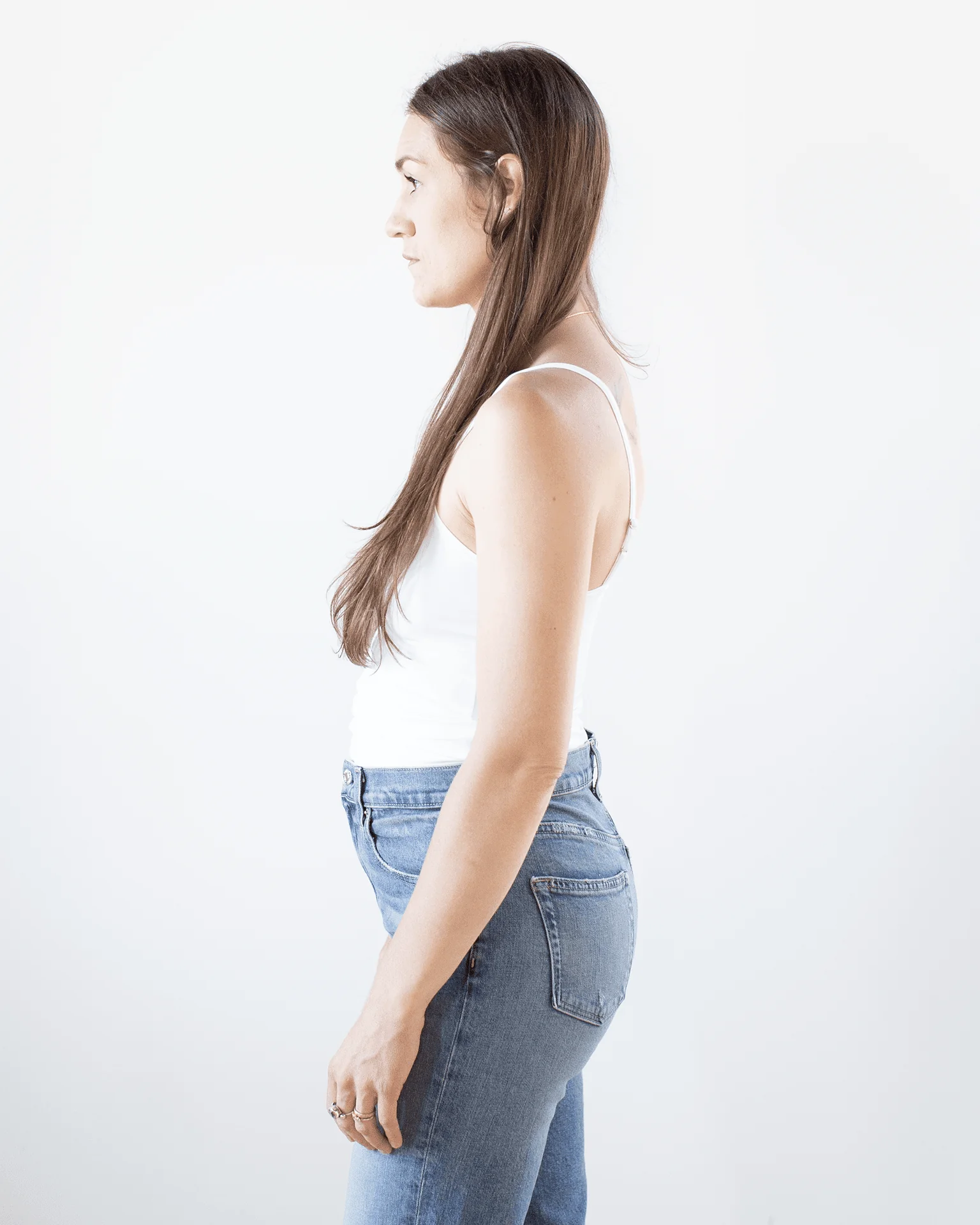 Del Adjustable Strap Cami in White - Image 2