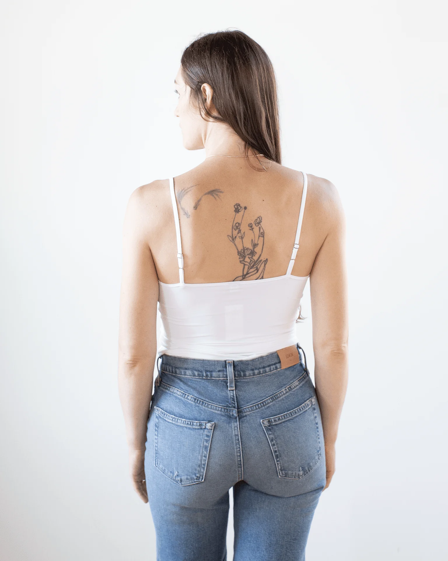 Del Adjustable Strap Cami in White - Image 3