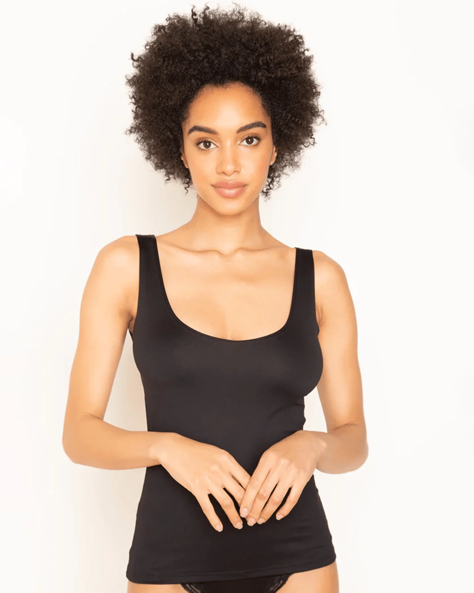 Del Low Back Tank in Black - Image 3