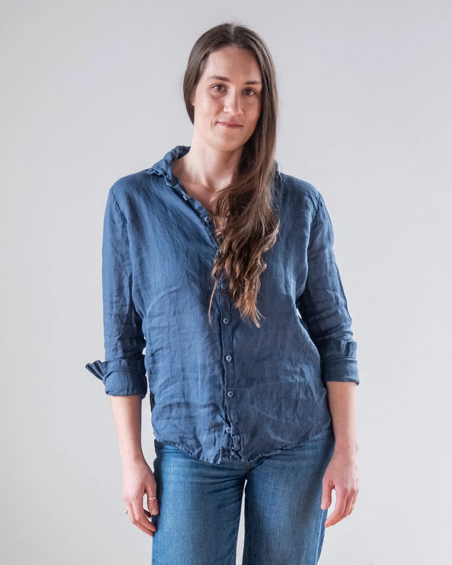 Dorie Top in Moonlit Ocean Linen - Image 2