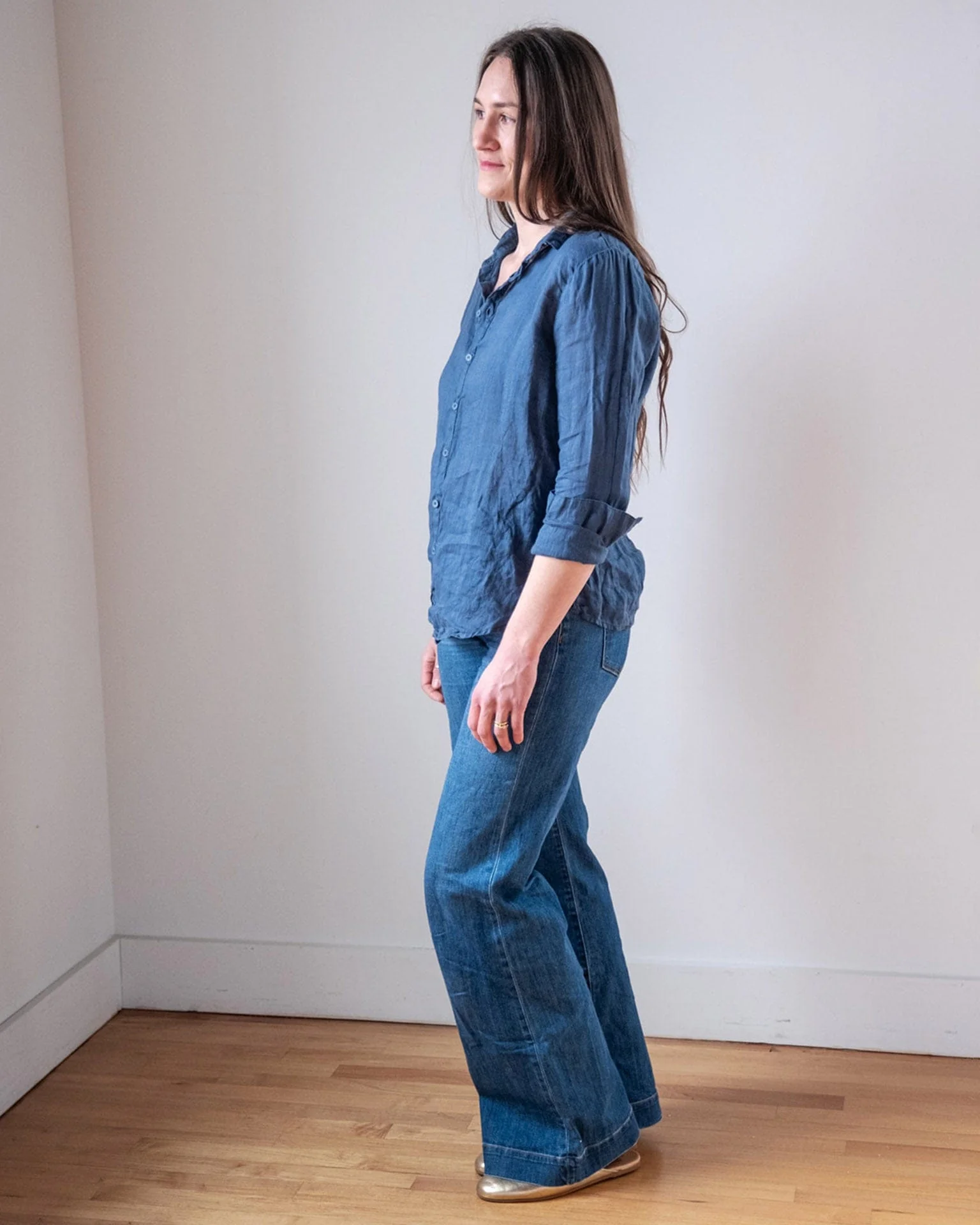 Dorie Top in Moonlit Ocean Linen - Image 3