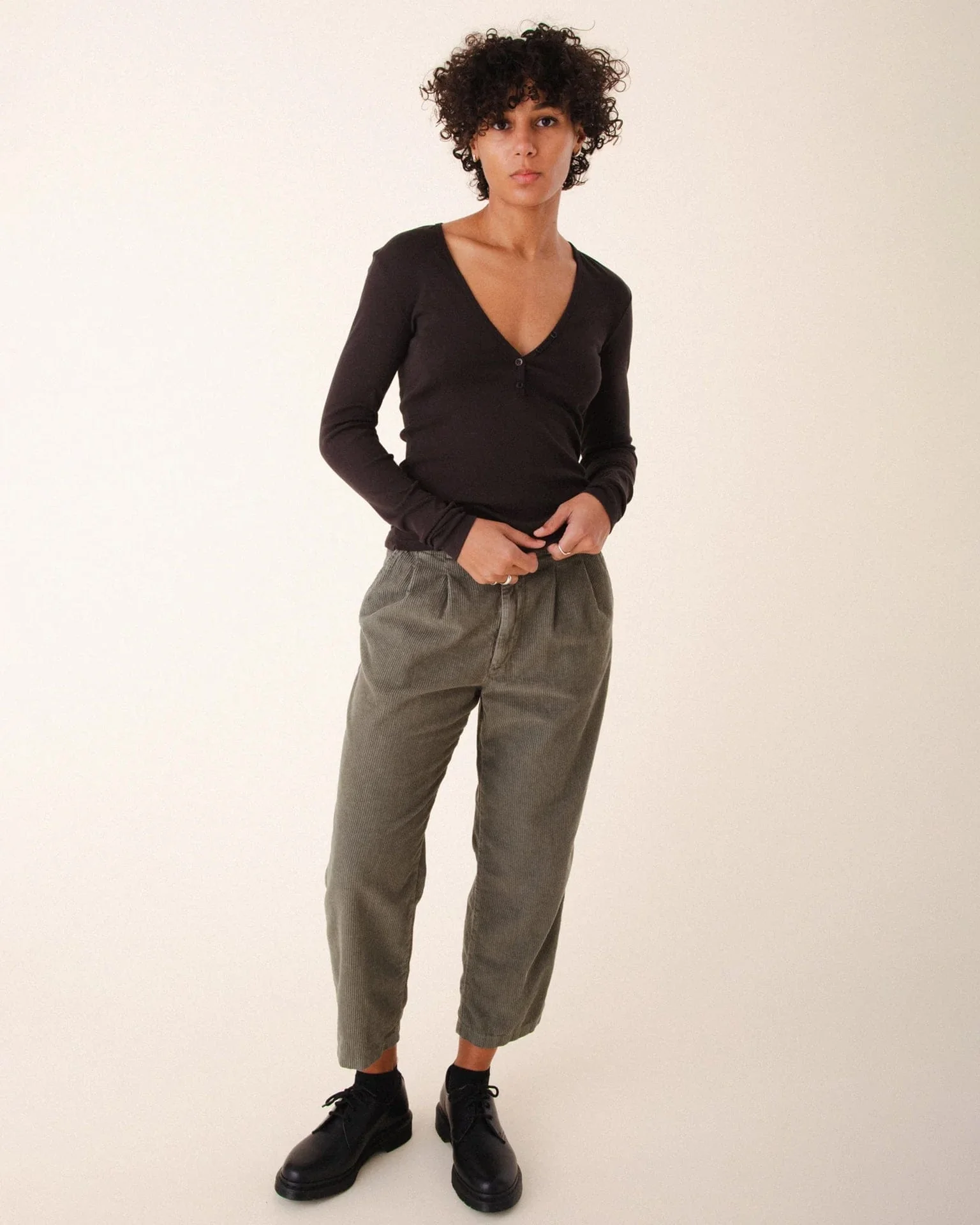 Double Pleat Cords in Eucalyptus - Image 2