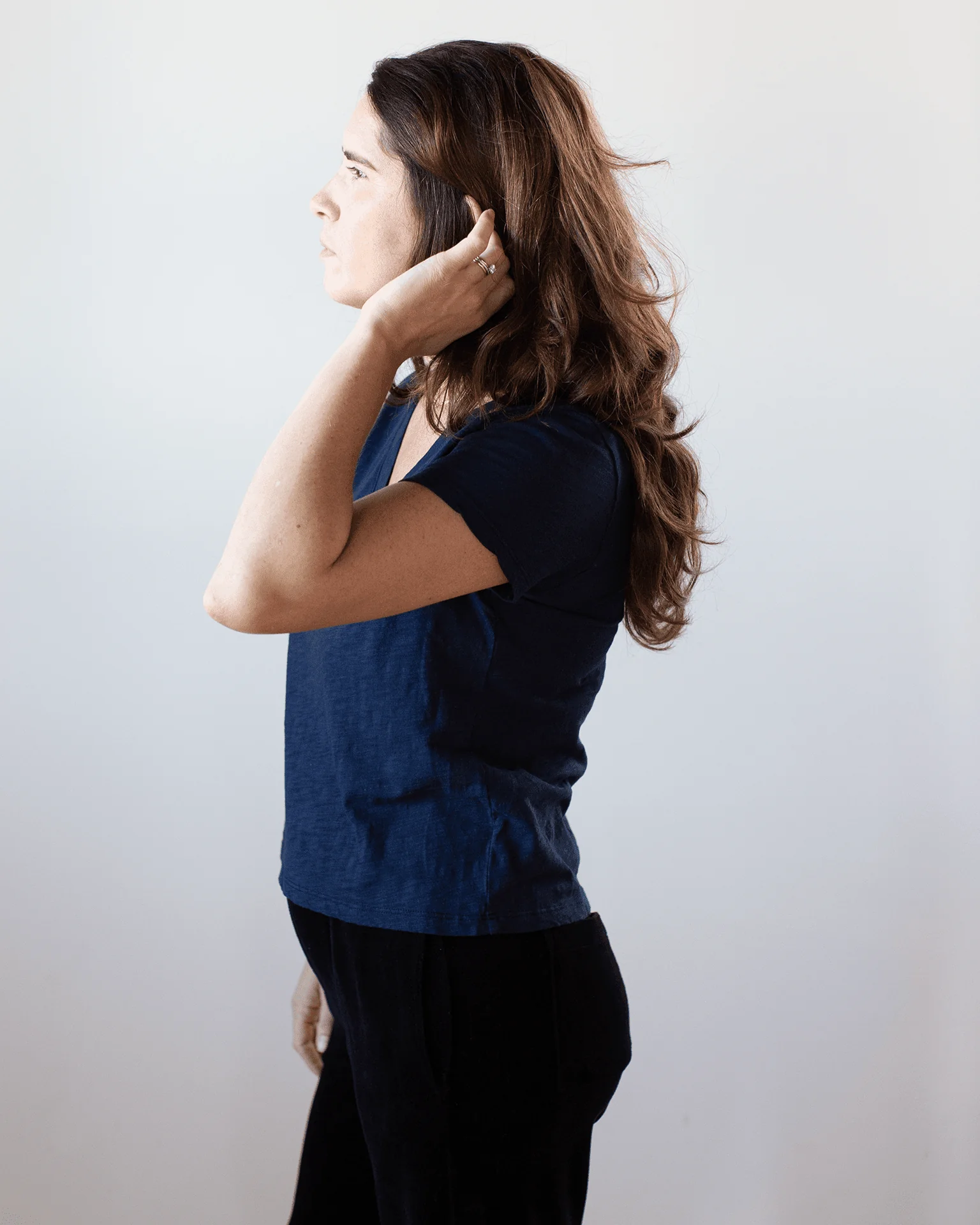 Eli V Neck Top in Midnight - Image 2