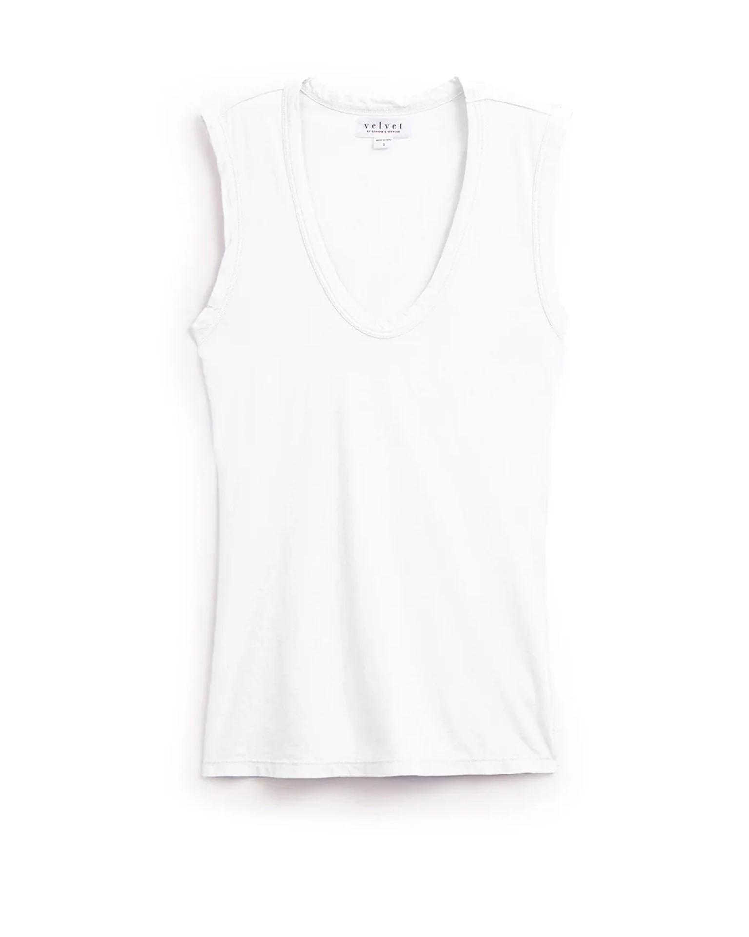 Estina Scoop Neck Tank Top in White - Image 4