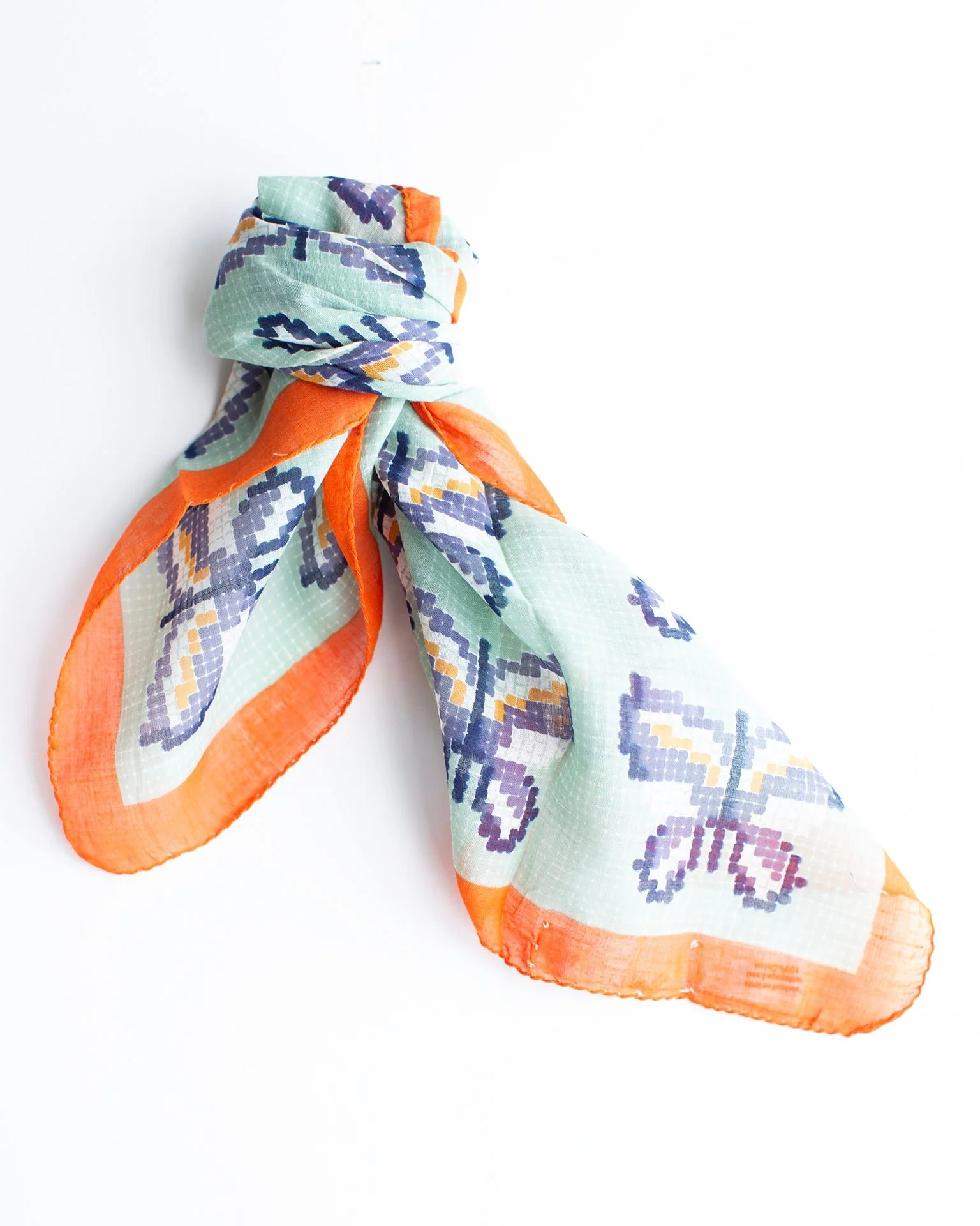 Fairytale Emb 55x55 Bandana in Mint