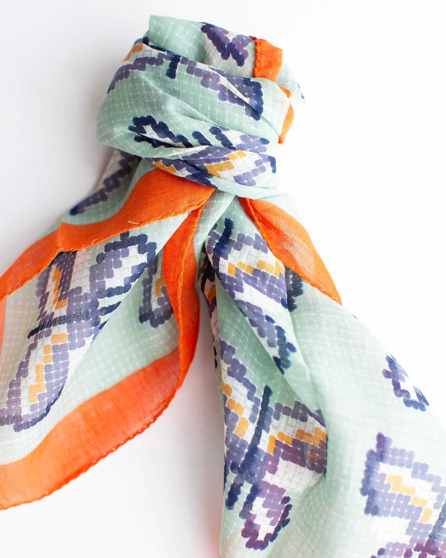 Fairytale Emb 55x55 Bandana in Mint - Image 3