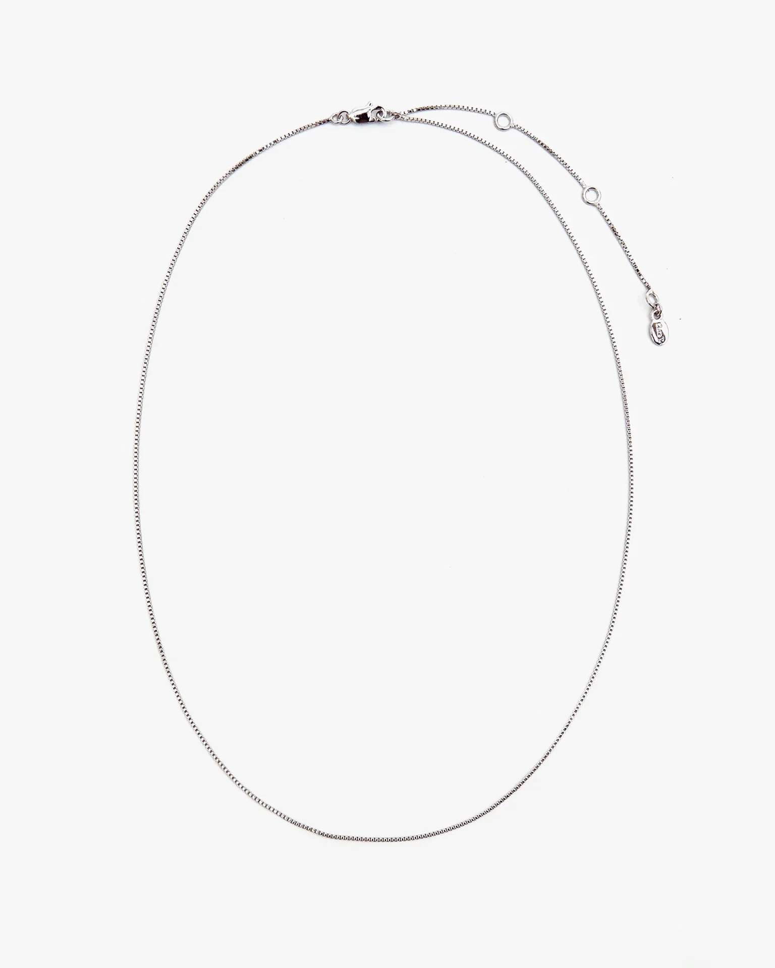 Fine Box Chain Necklace 16in in Sterling Silver