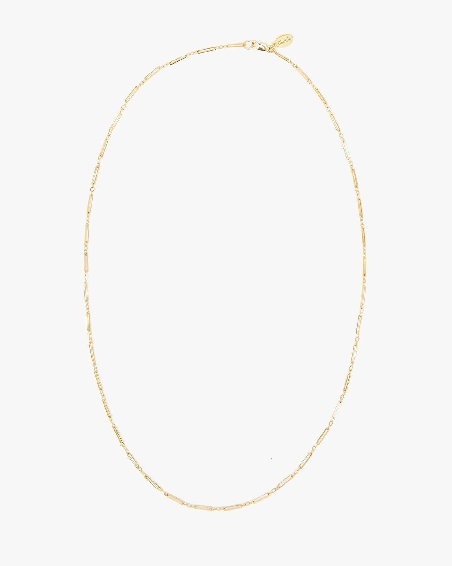 Fine Paperclip Charm Chain 24" in 14K Gold Vermeil