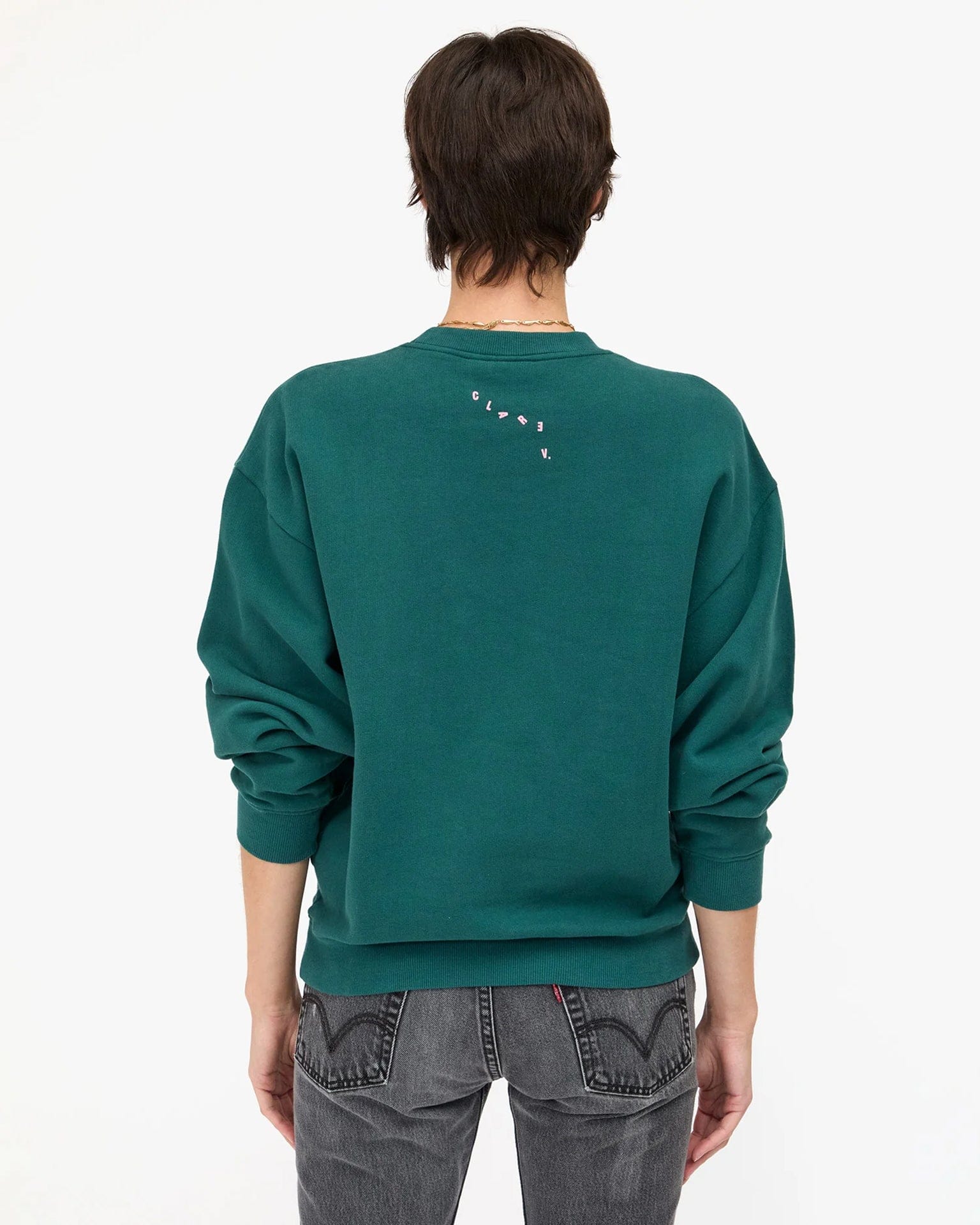 Grand Block Ciao Oversized Sweatshirt in Deep Pine - Image 2
