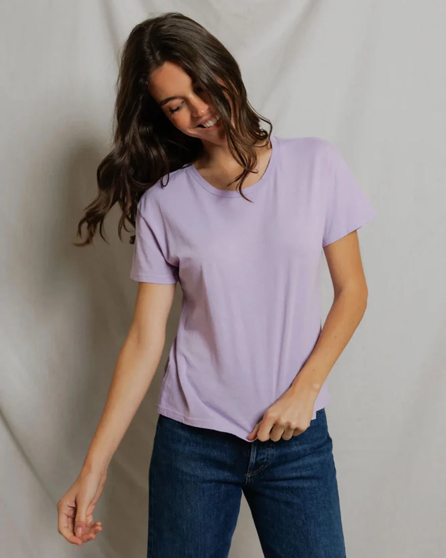 Harley - Cotton Short Sleeve Boxy Crew Tee in Ultraviolet