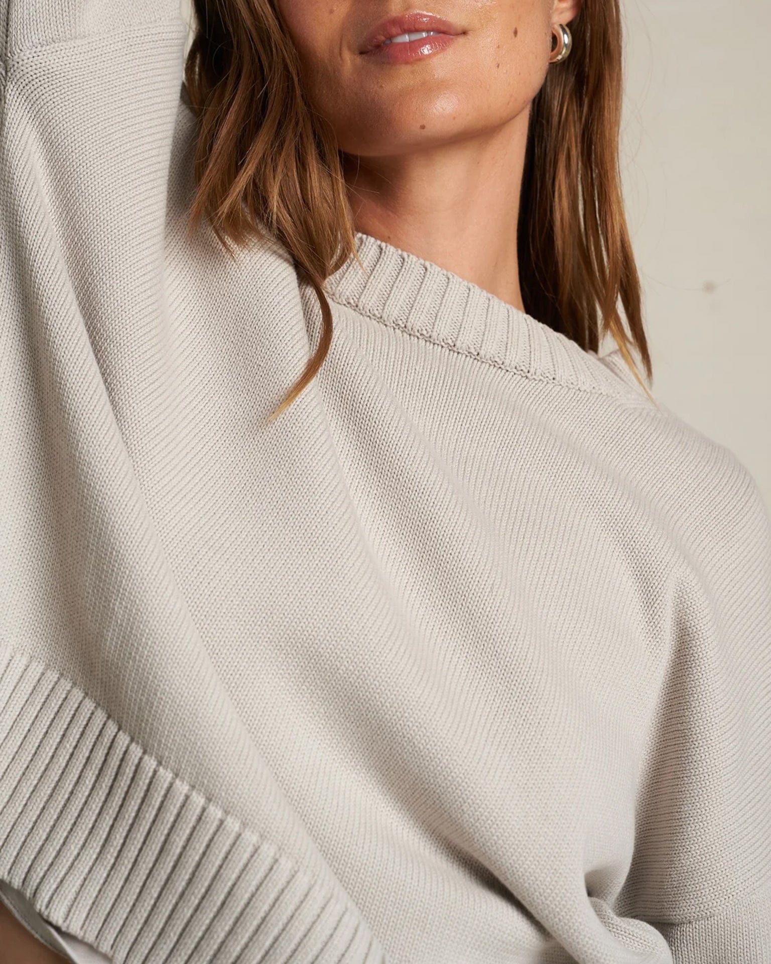 Janet Cotton Sweater in Silver - Image 2