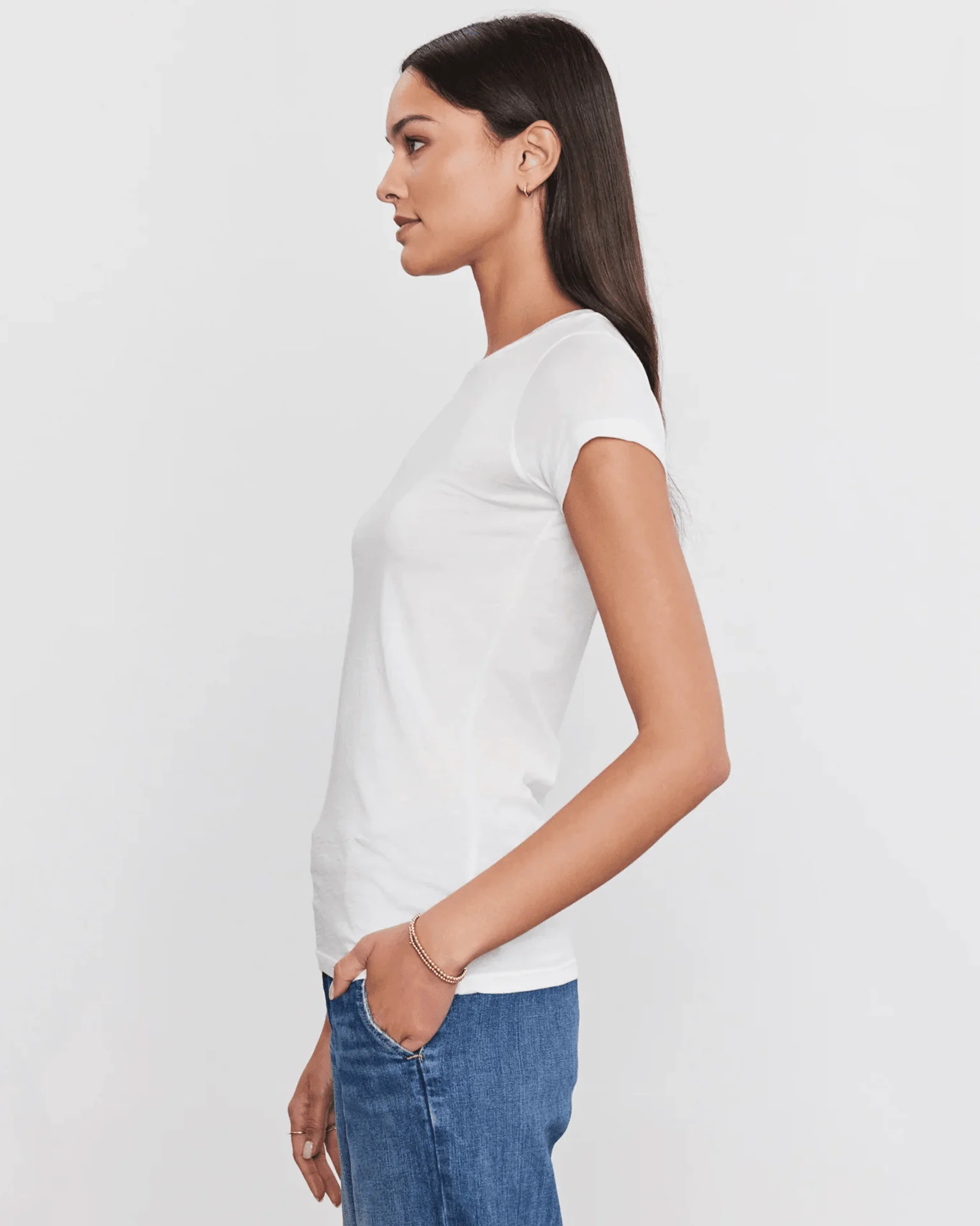 Jemma S/S Crew Neck Top in White - Image 2