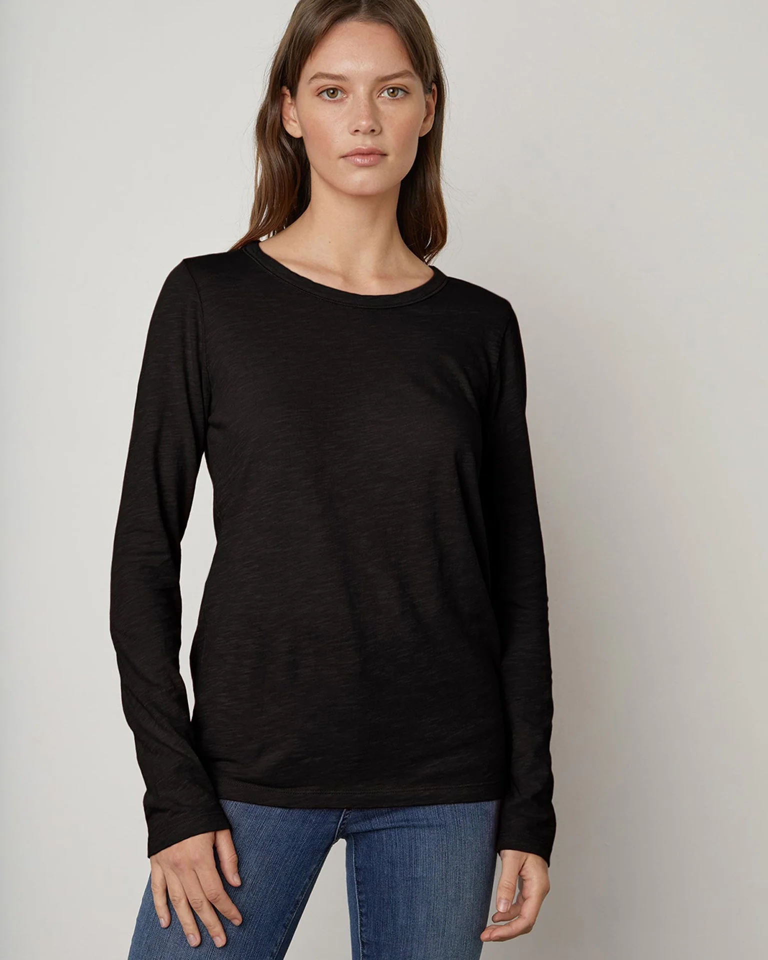 Lizzie L/S Crew in Black