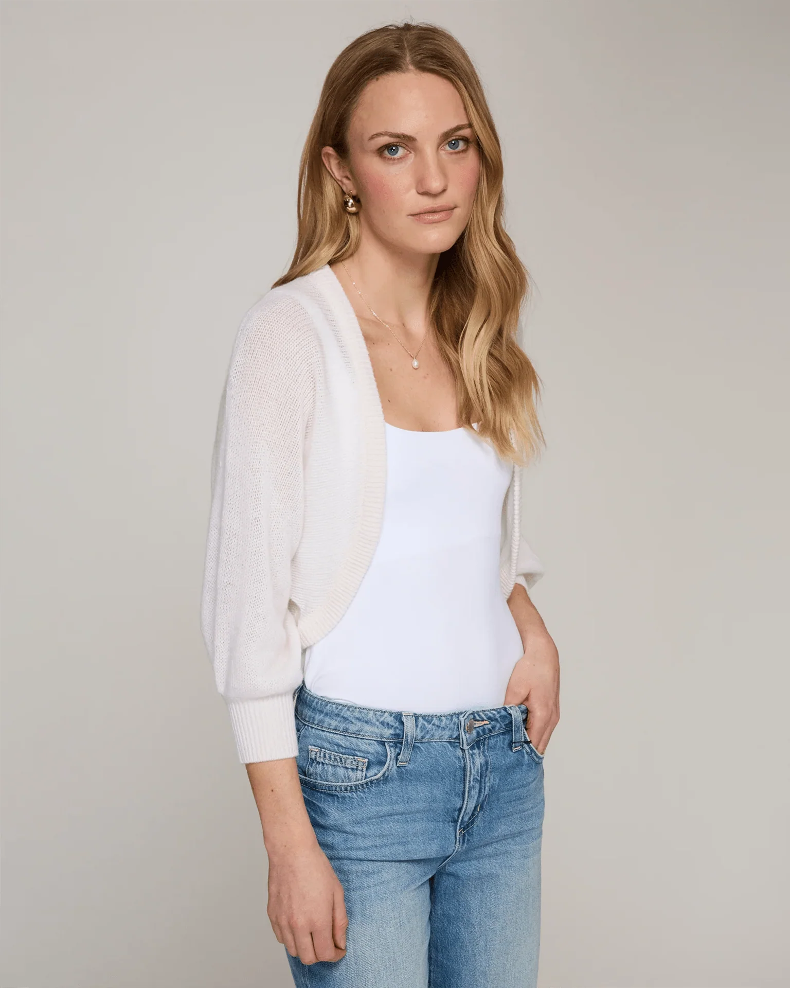Loose Gauge Shrug in Chalk - Image 3