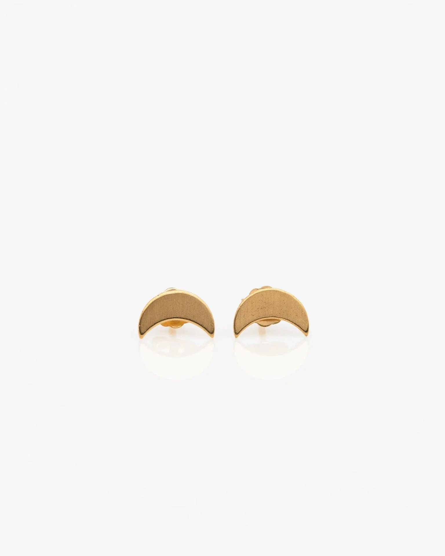 Little Moon Stud Earrings in Gold
