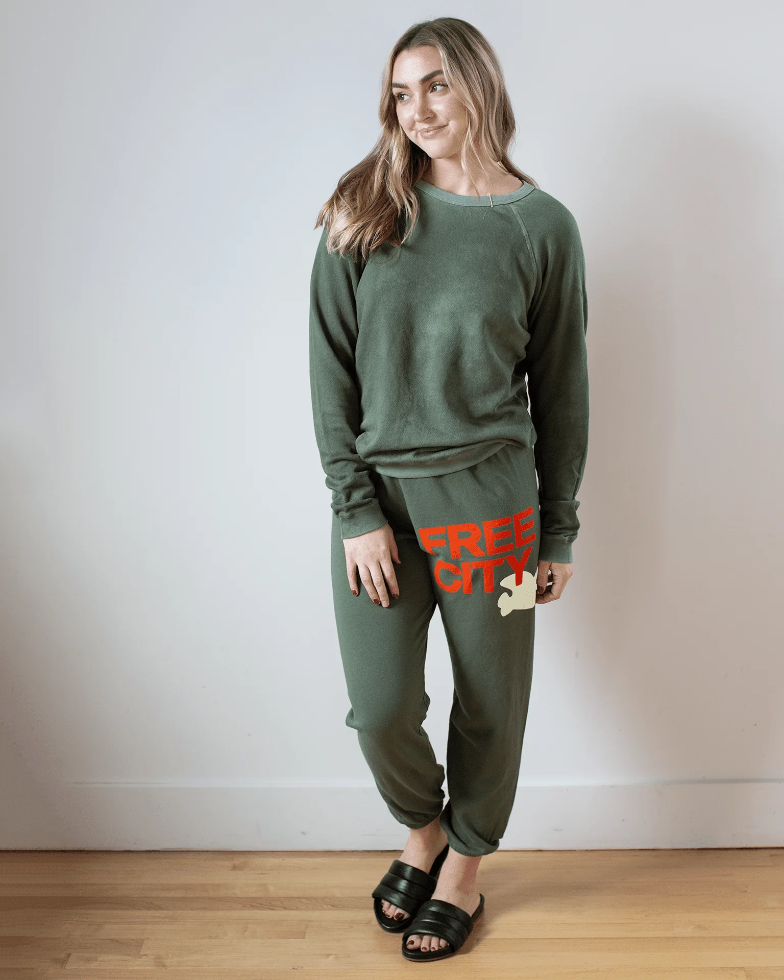 Lucky Rabbits Sweatshirt in Surplus Greens - Image 2