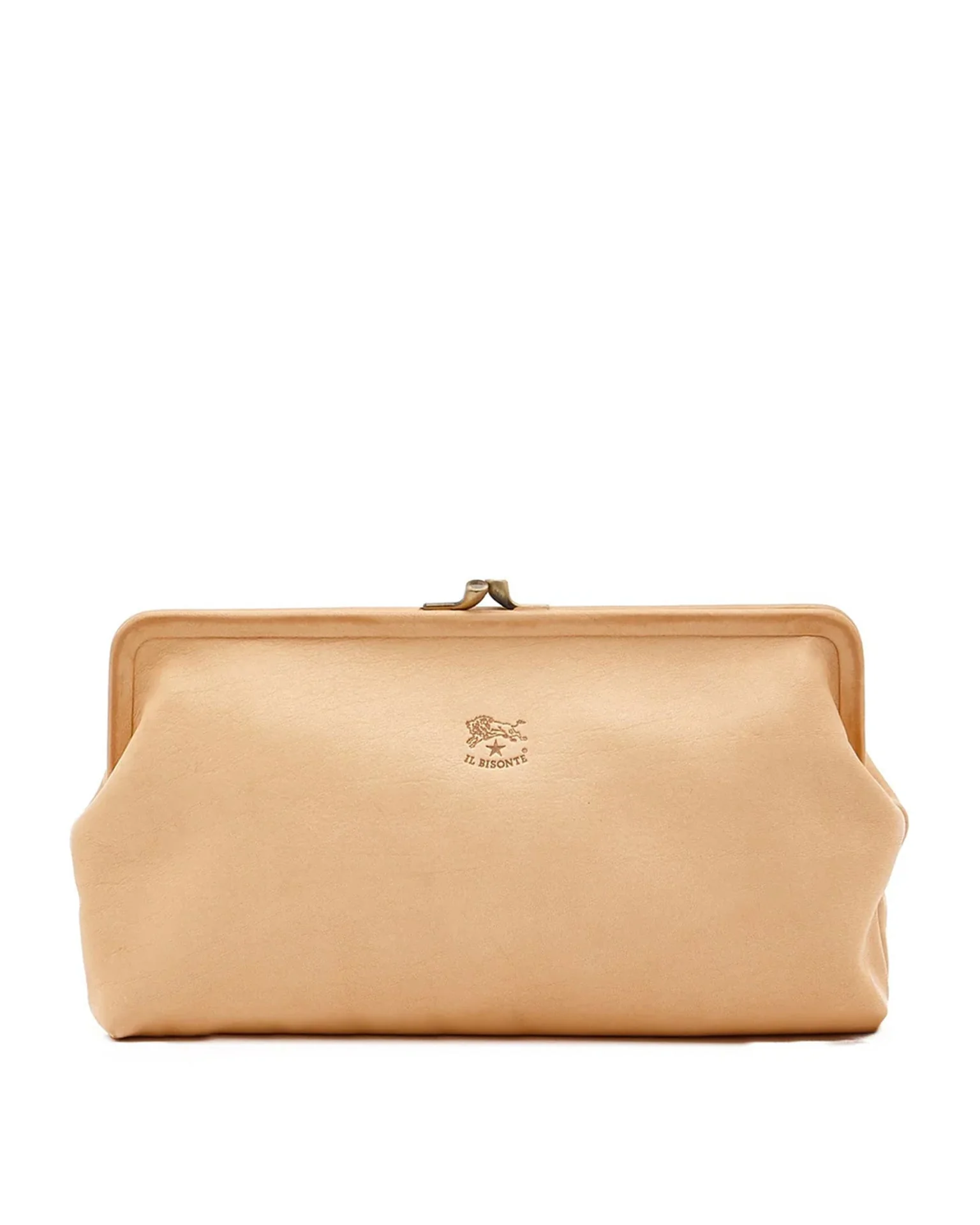 Manuela Clutch in Naturale w/ Brass Hardware