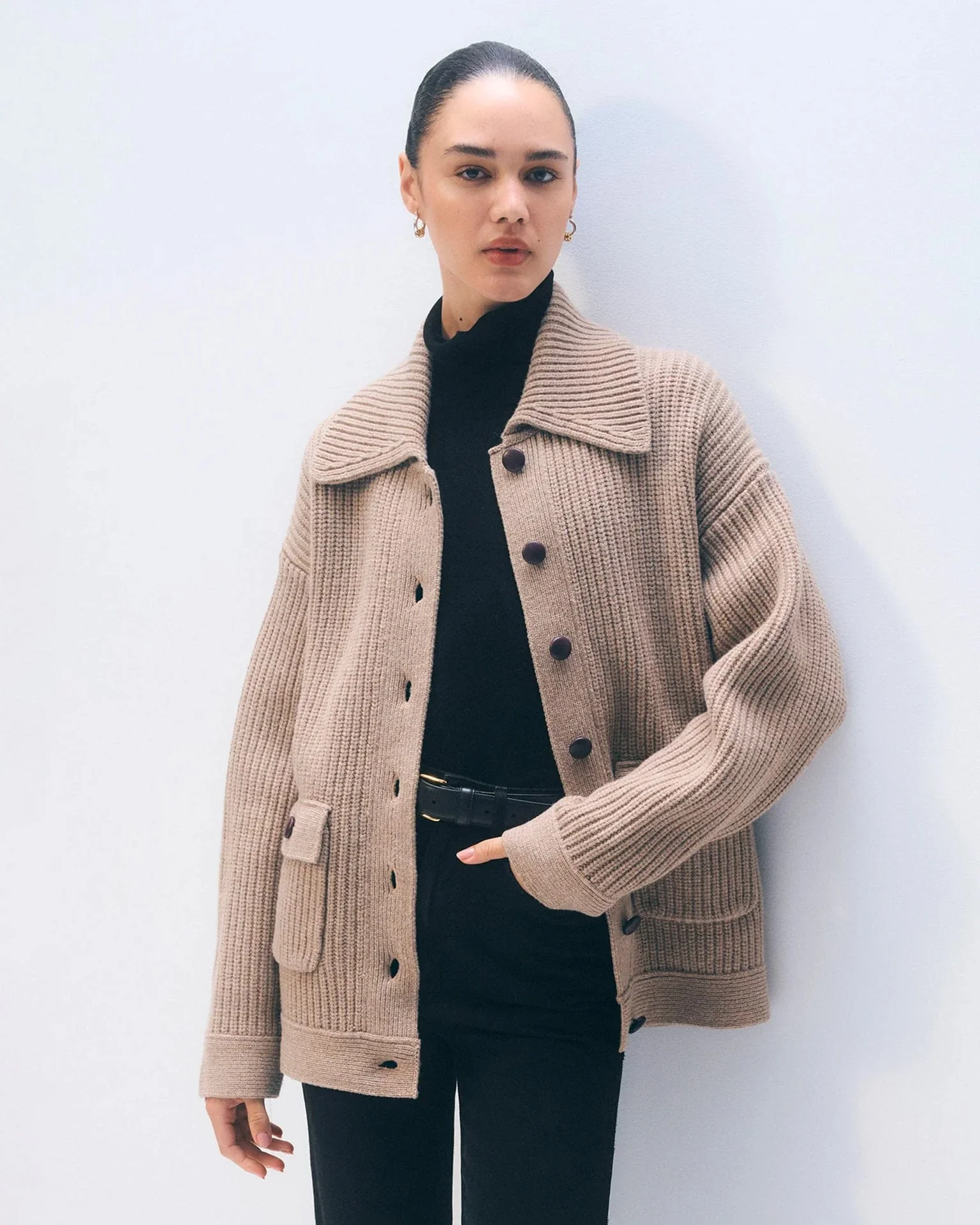 Merino Fisherman Jacket in Macadamia