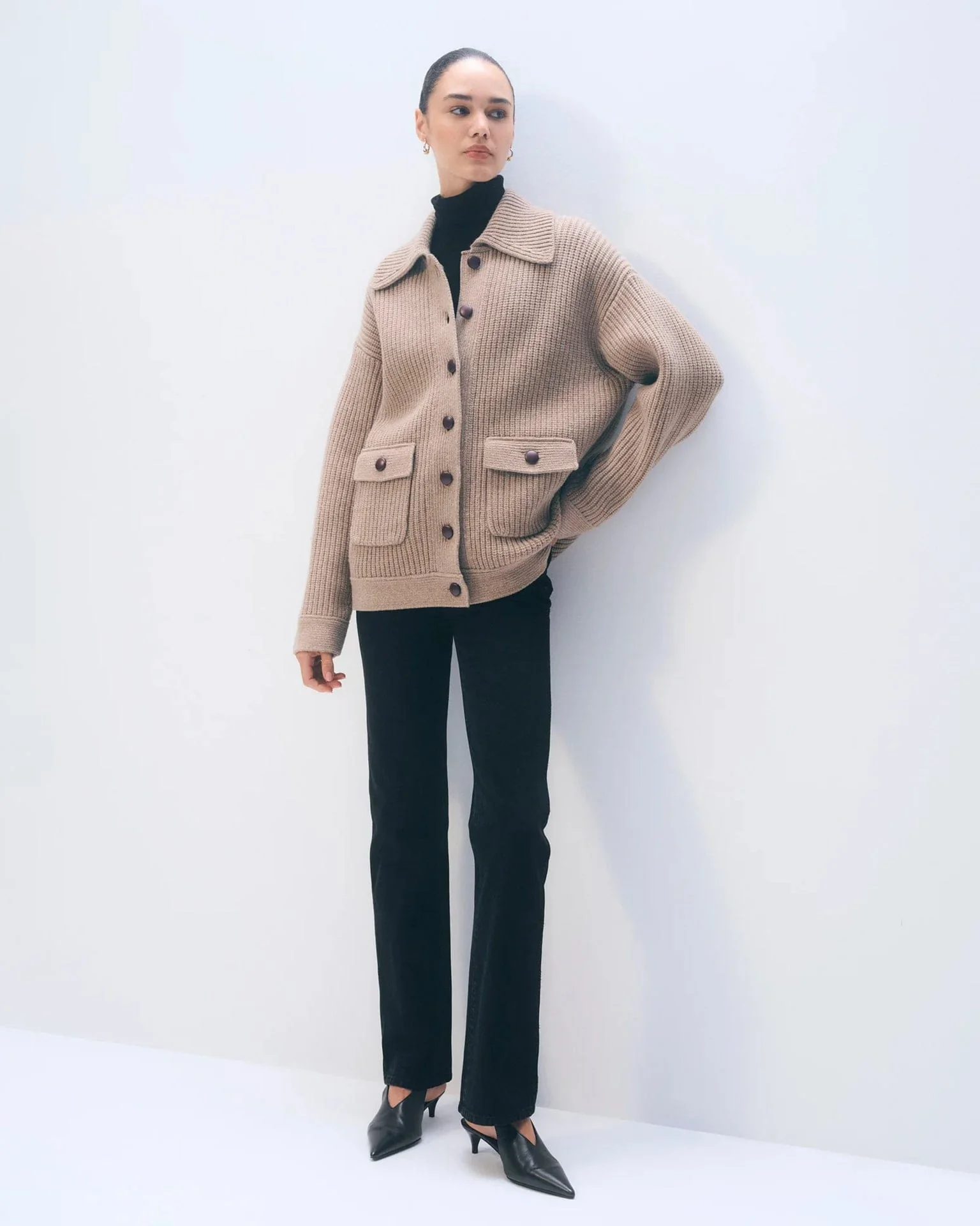 Merino Fisherman Jacket in Macadamia - Image 2
