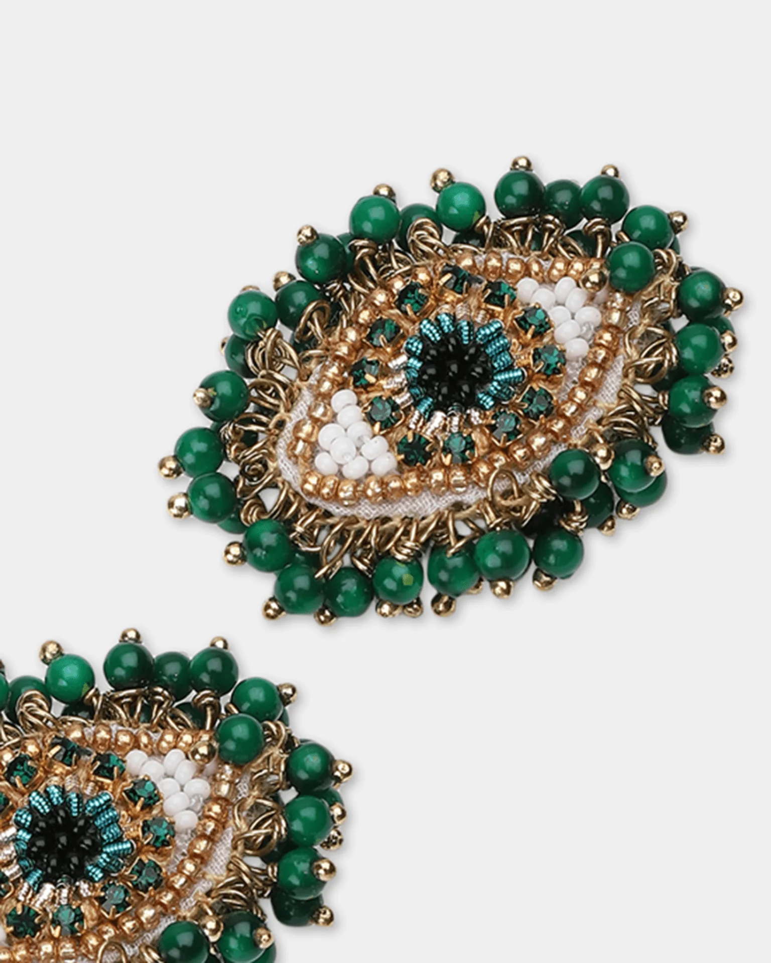 Milos Eye Earrings in Green - Image 2