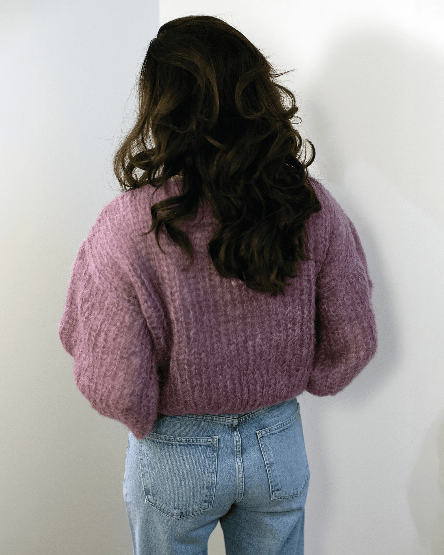 Mohair Big Sweater in Mauve - Image 3
