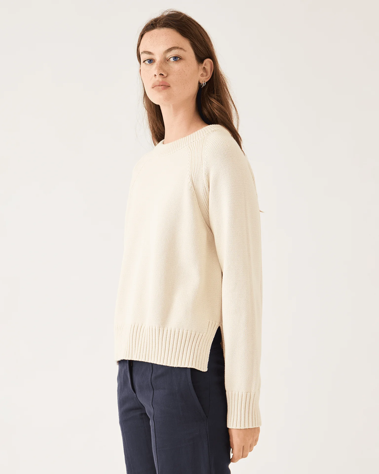 Natalia Cotton Sweater in Off White - Image 2