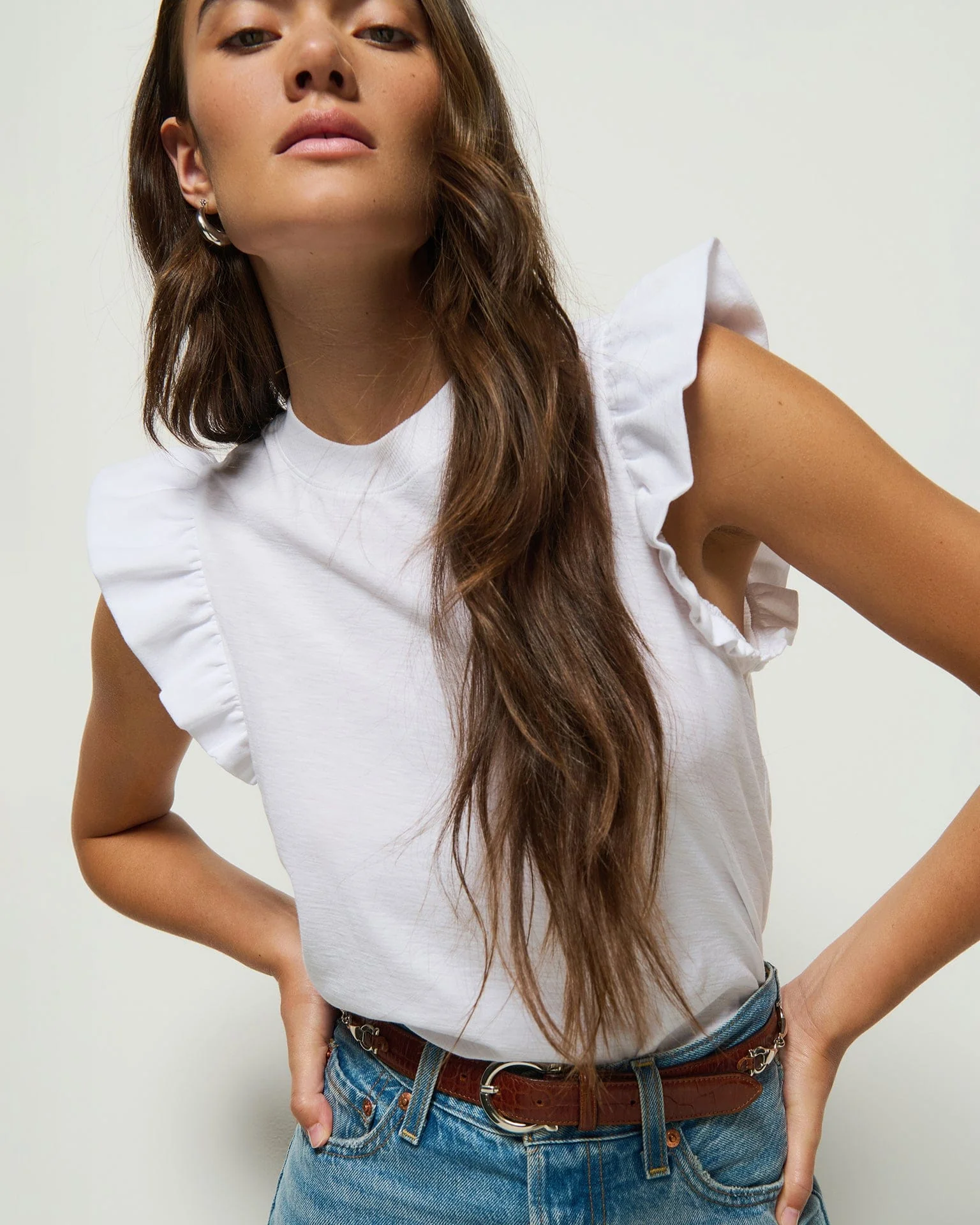 Paulette Tank New Perfect Slub in White