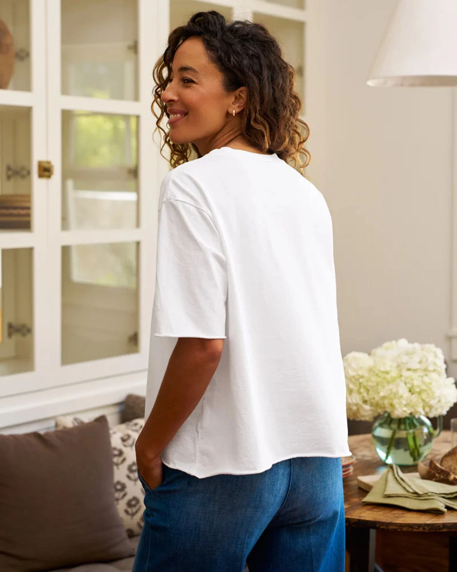 Perry Crew SS Tee in White - Image 3