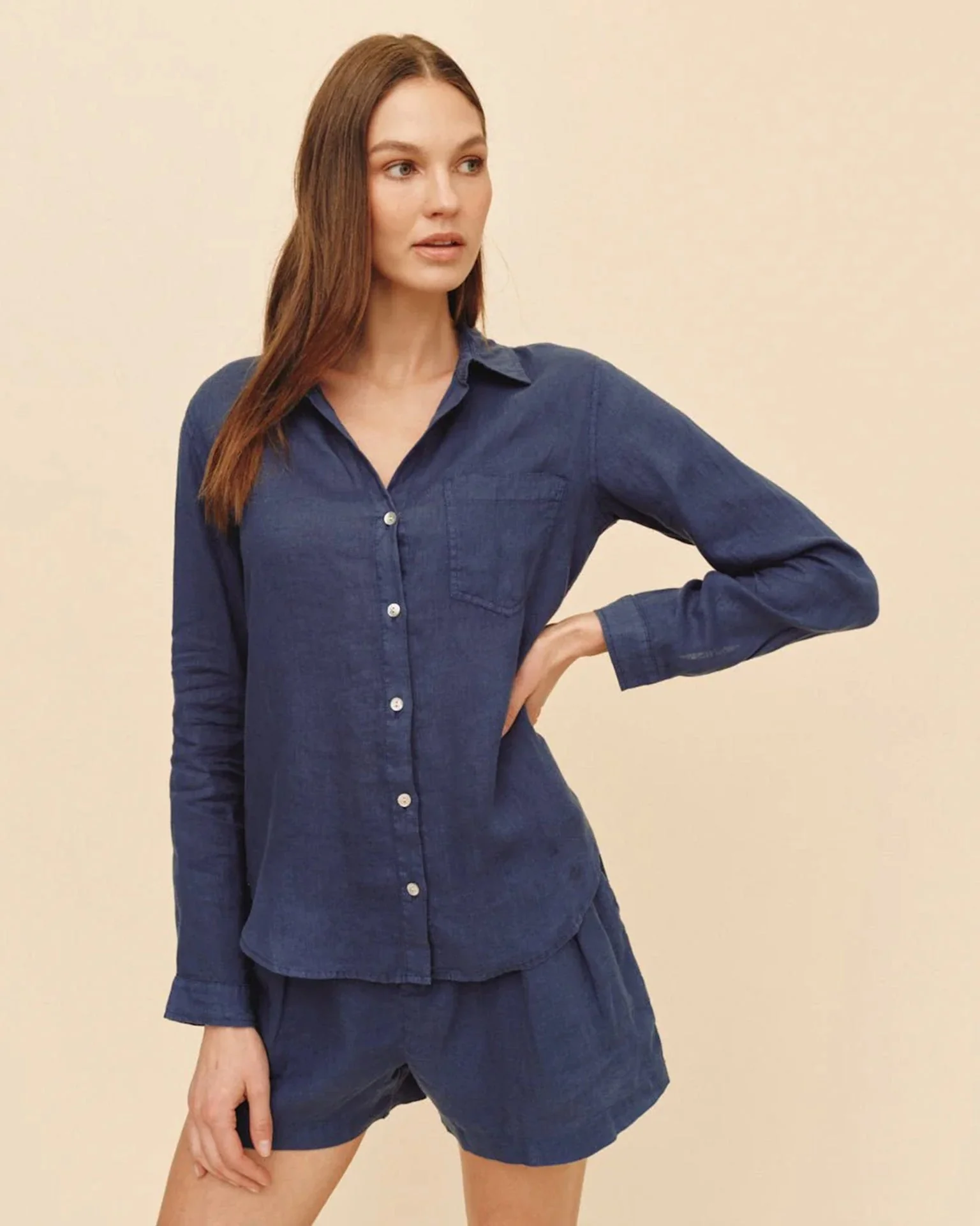 Pocket Button Down in Midnight Surf