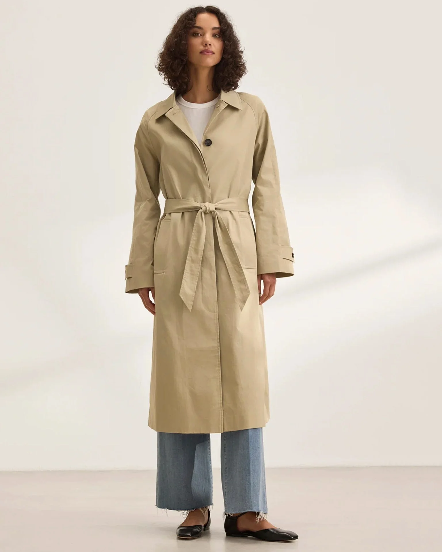 Raheal Trench Coat in Khaki - Image 2