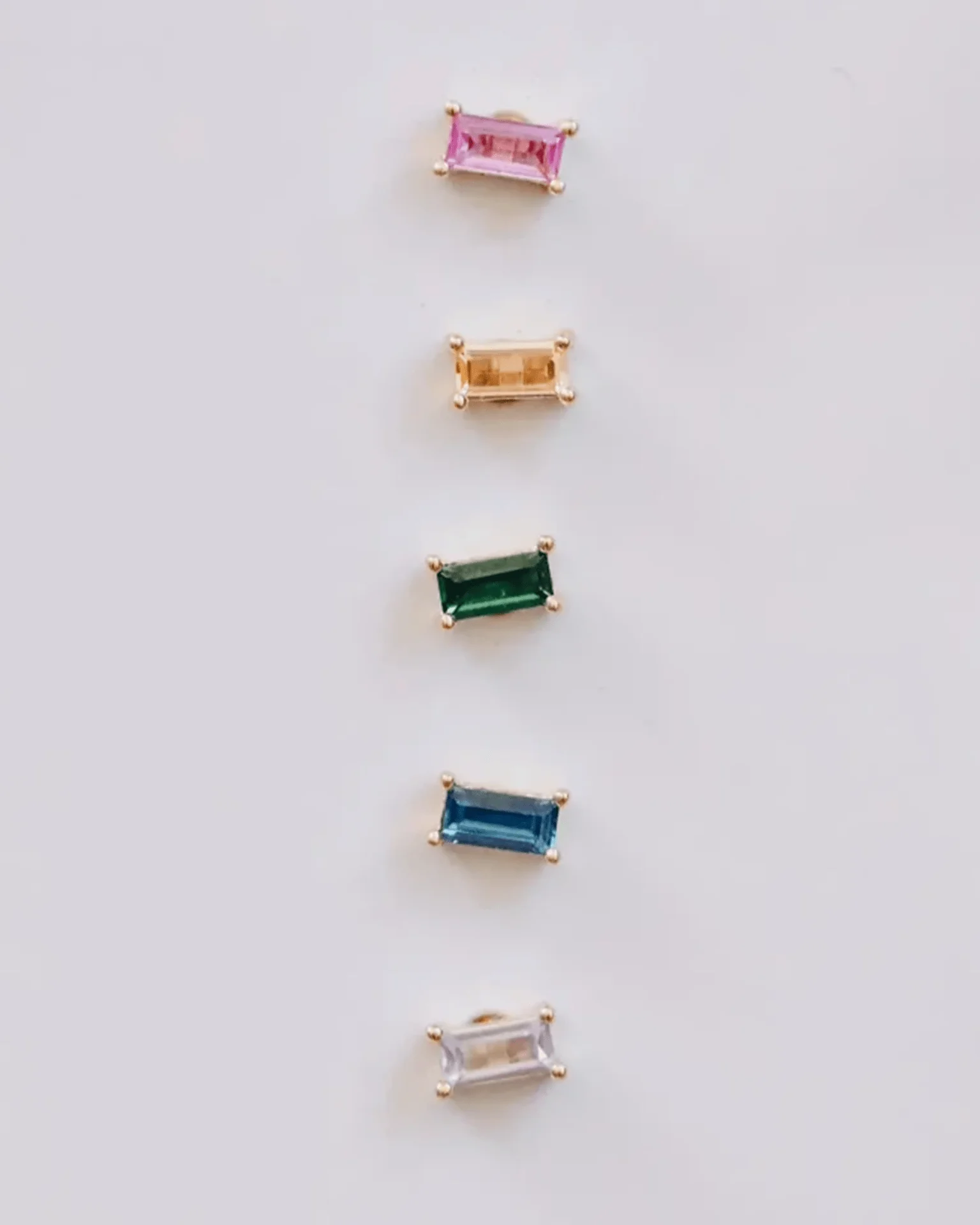 Rainbow Baguette Earring Set
