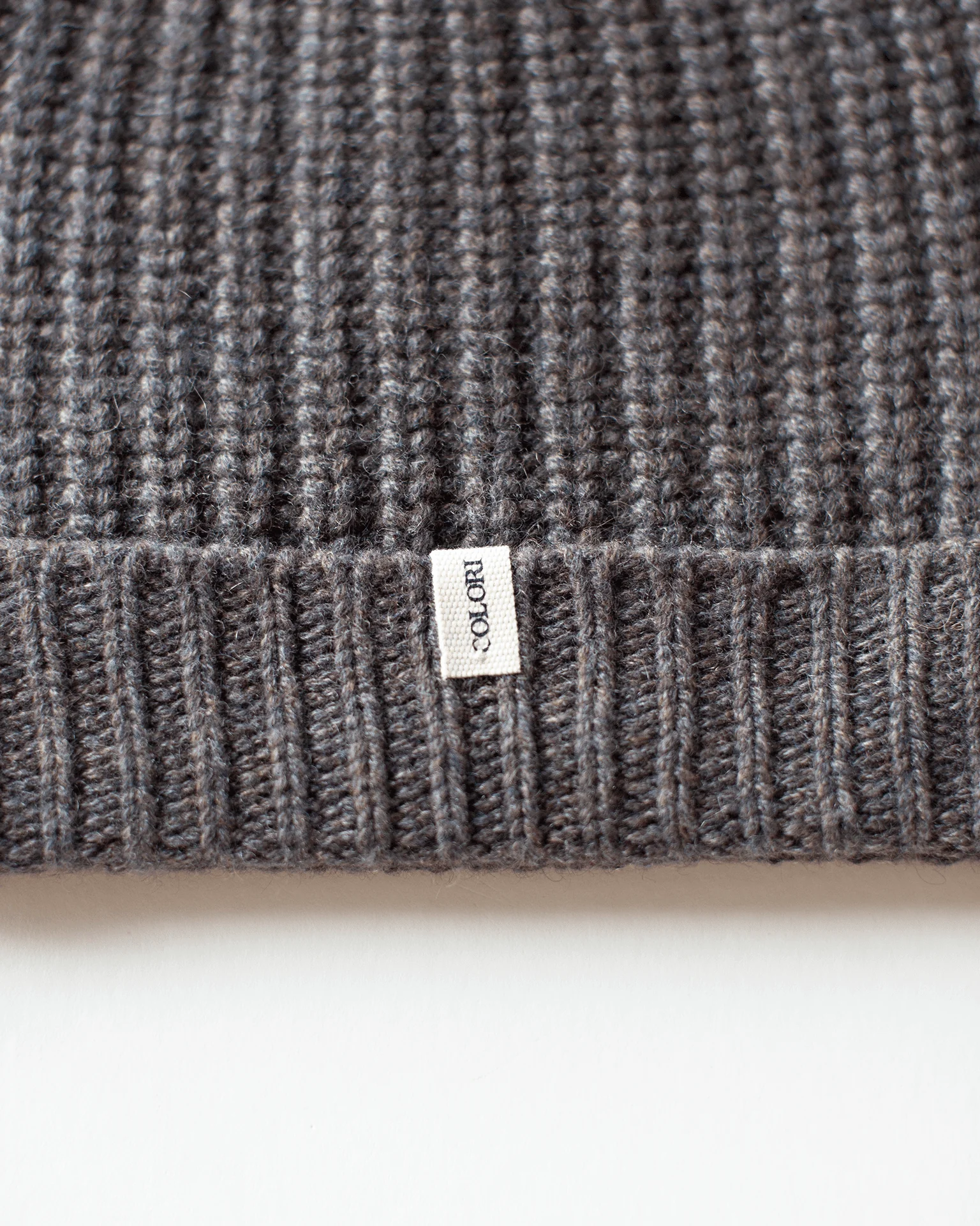 Ribbed Beanie in Beaver - Image 2