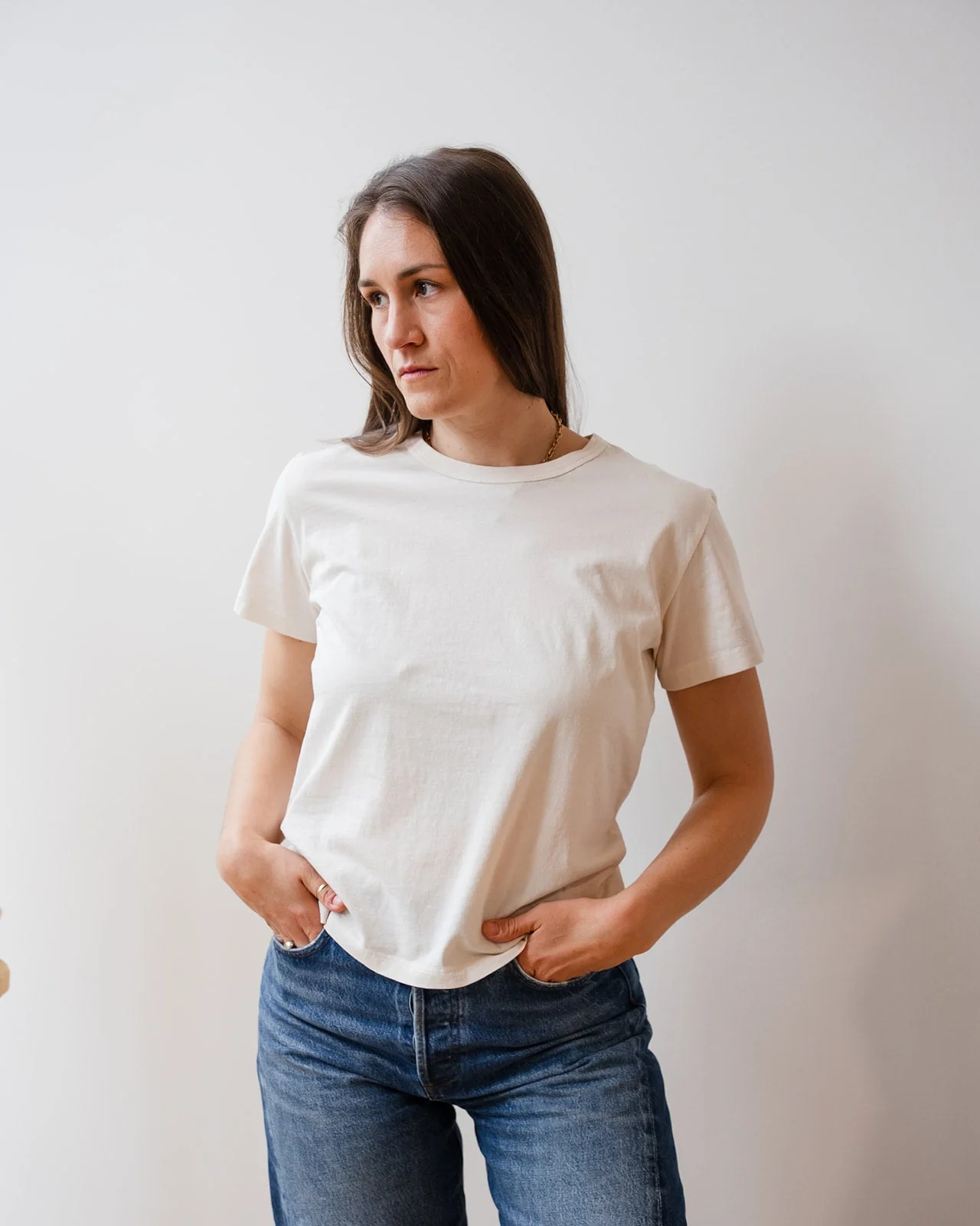 Ryland Short Sleeve Crew Neck Top In Beach