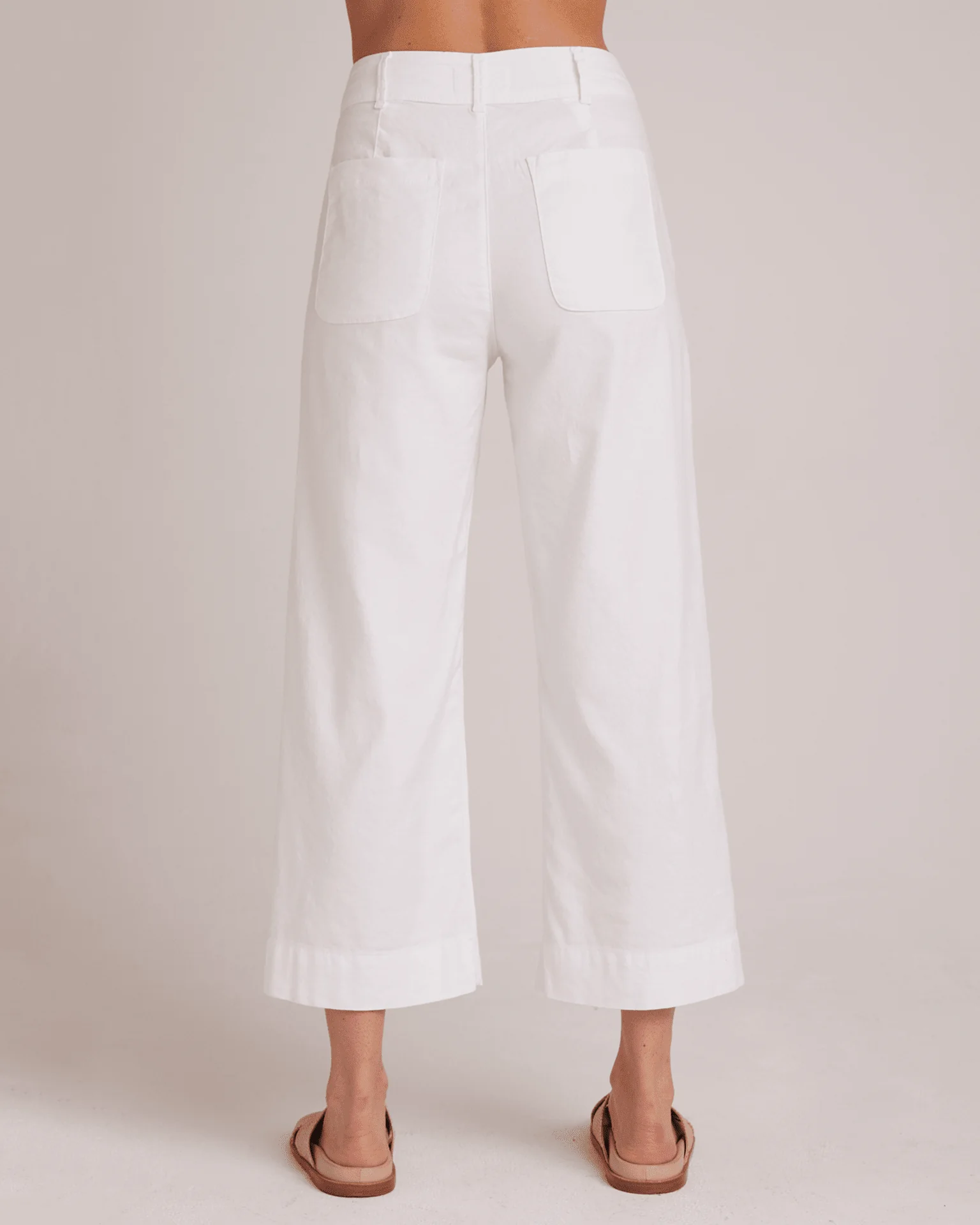 Saige Wide Leg Crop in White - Image 3