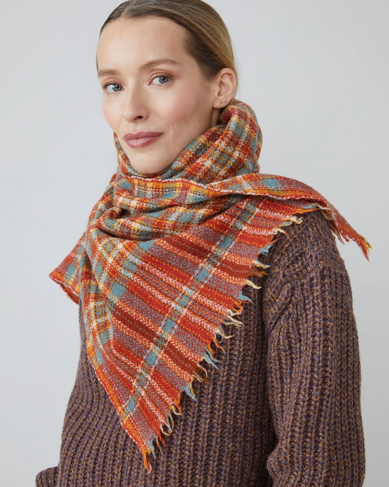 MC Innes Wool Scarf No 804 in Spice - Image 2