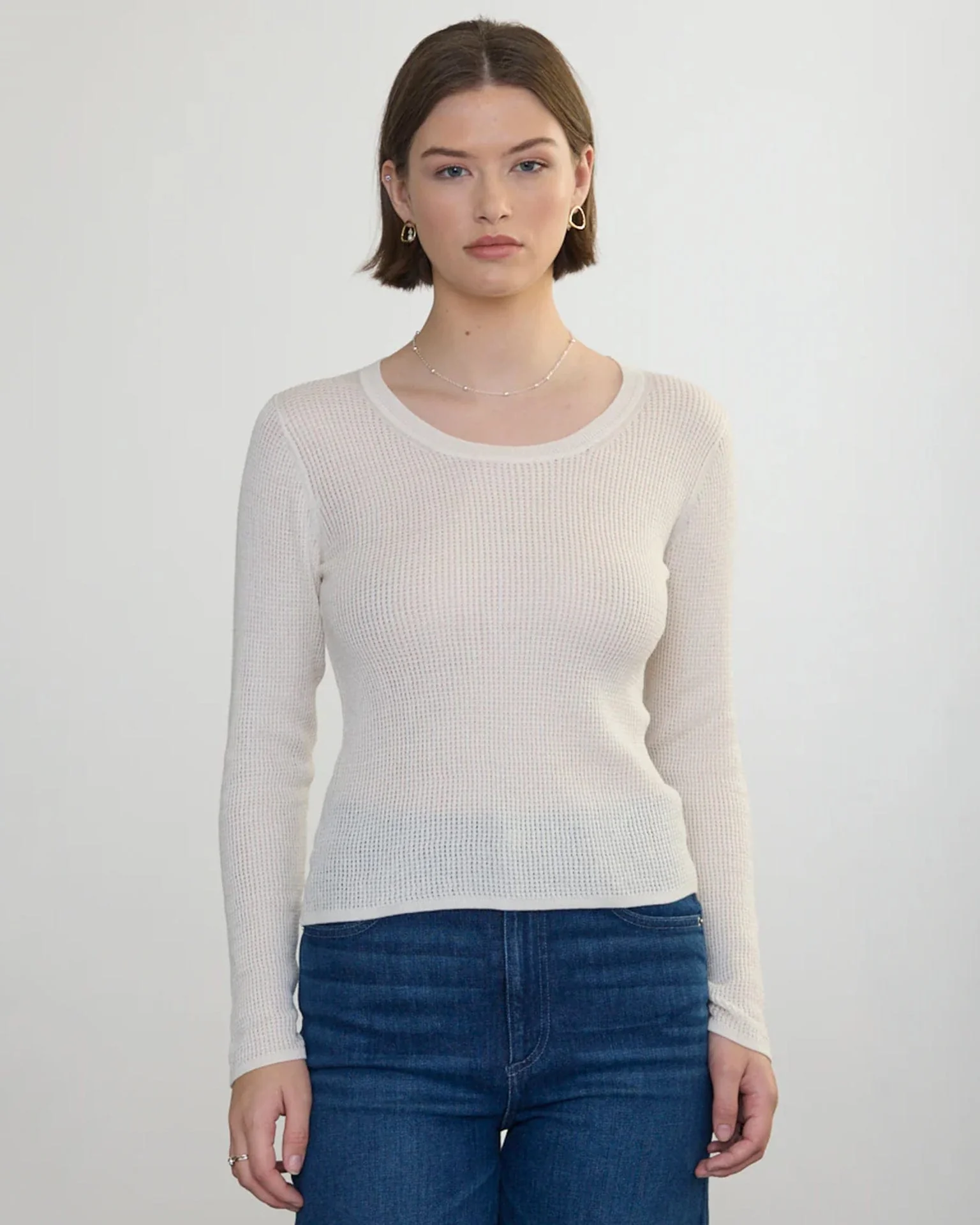 Scoop Neck Pullover in Ivory