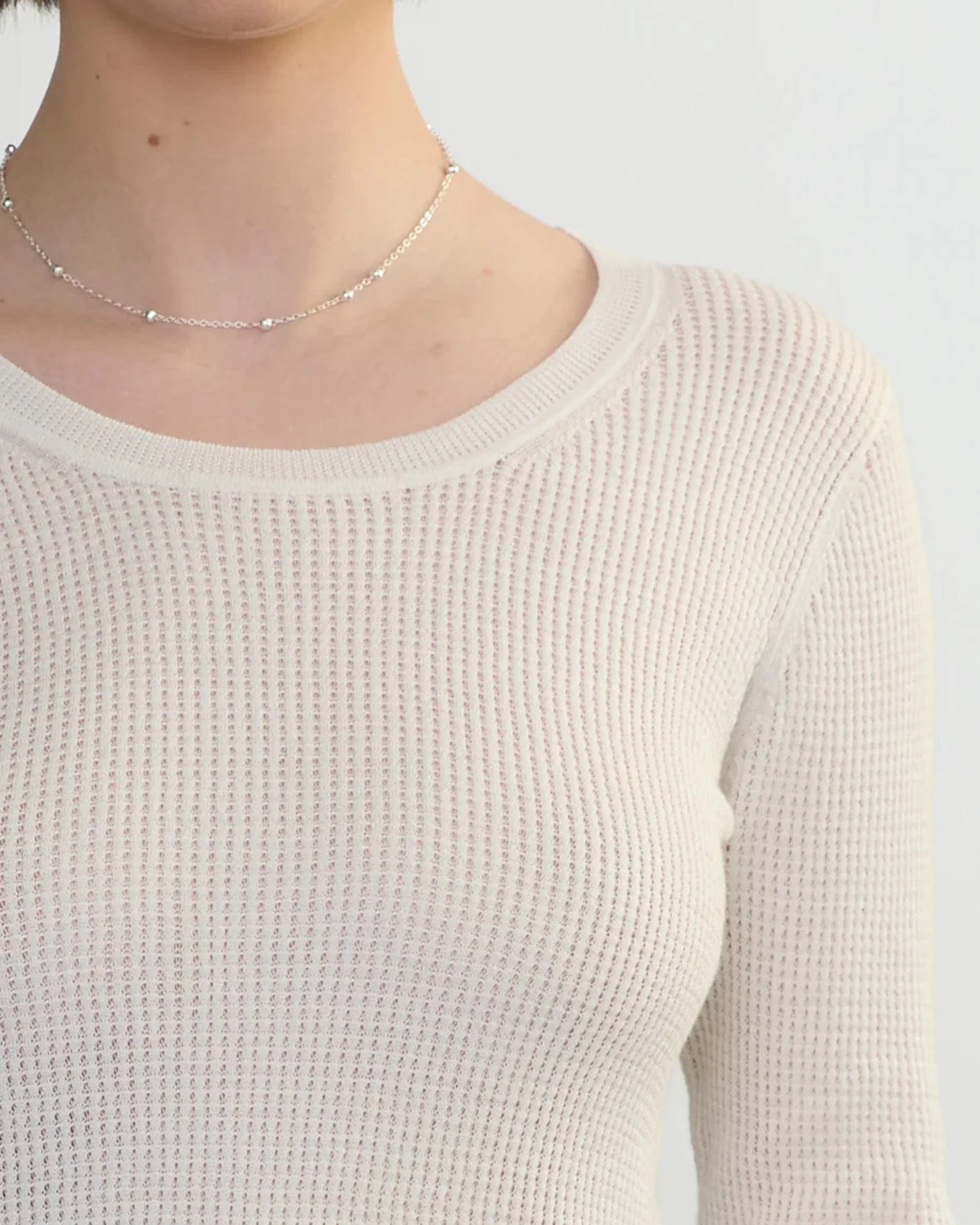 Scoop Neck Pullover in Ivory - Image 2