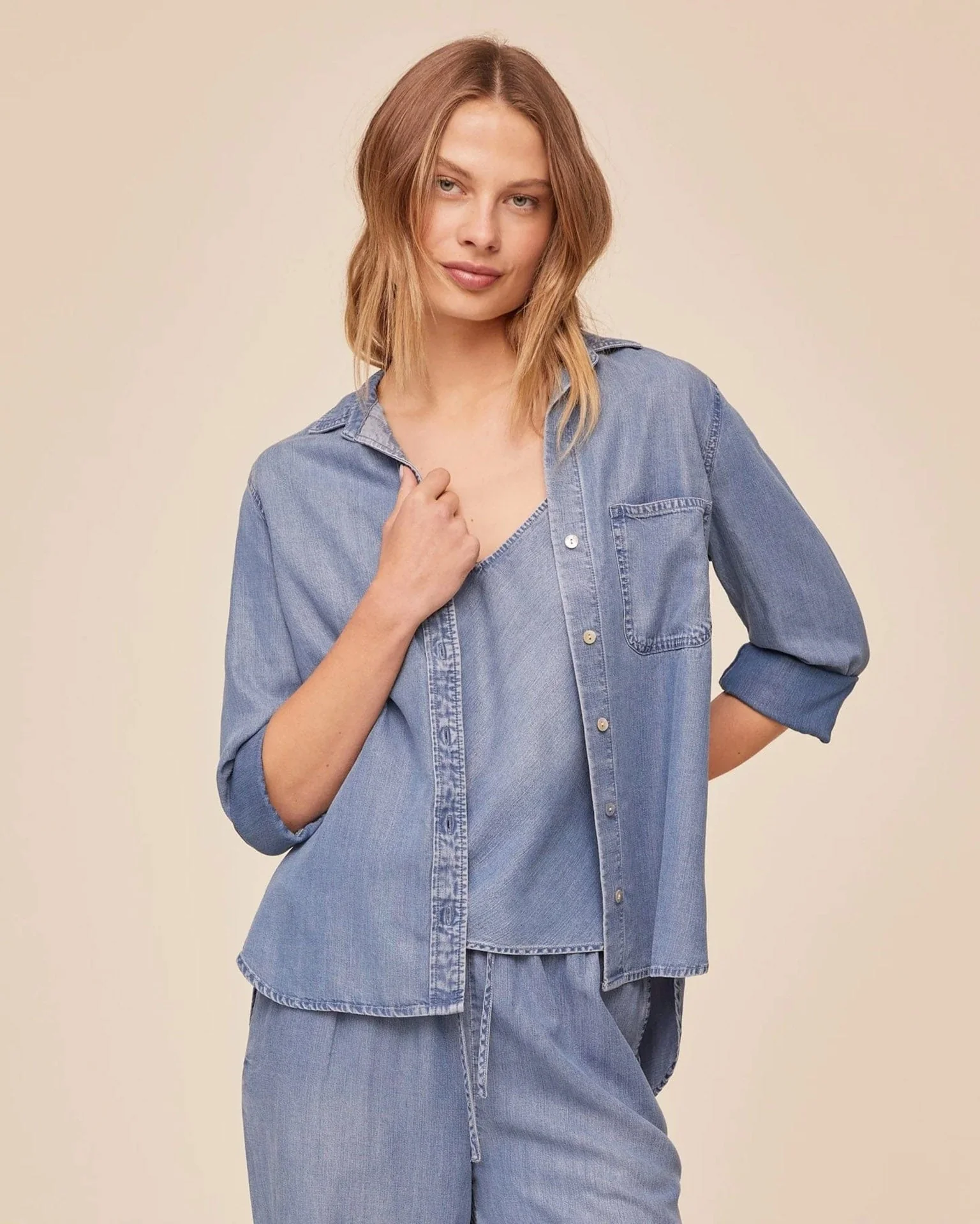 Shirt Tail Button Down in Indigo Harbor Wash - Image 2